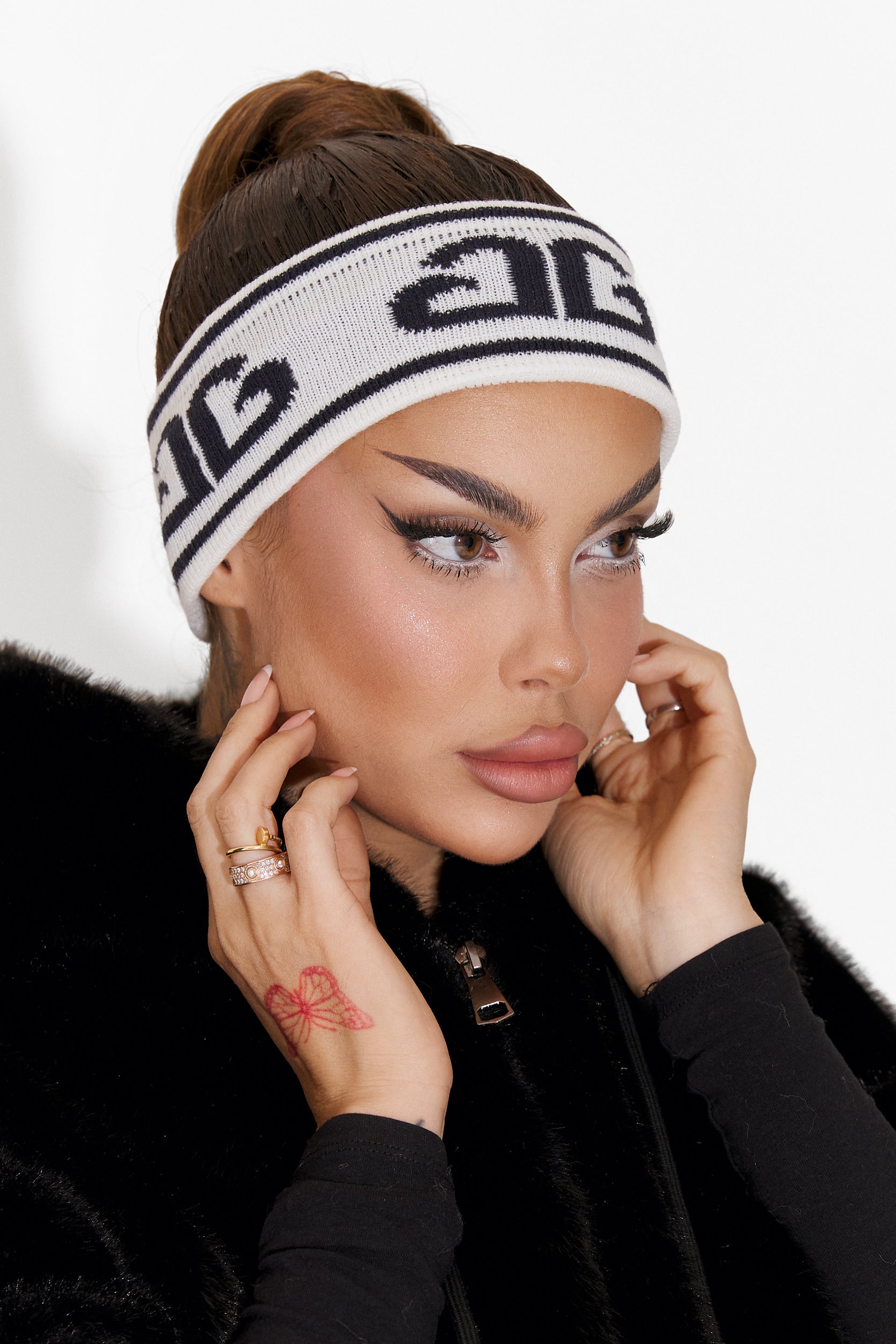 Kasualna Biała Granatowa Opaska na Głowę dla Kobiet od Kasra Bo