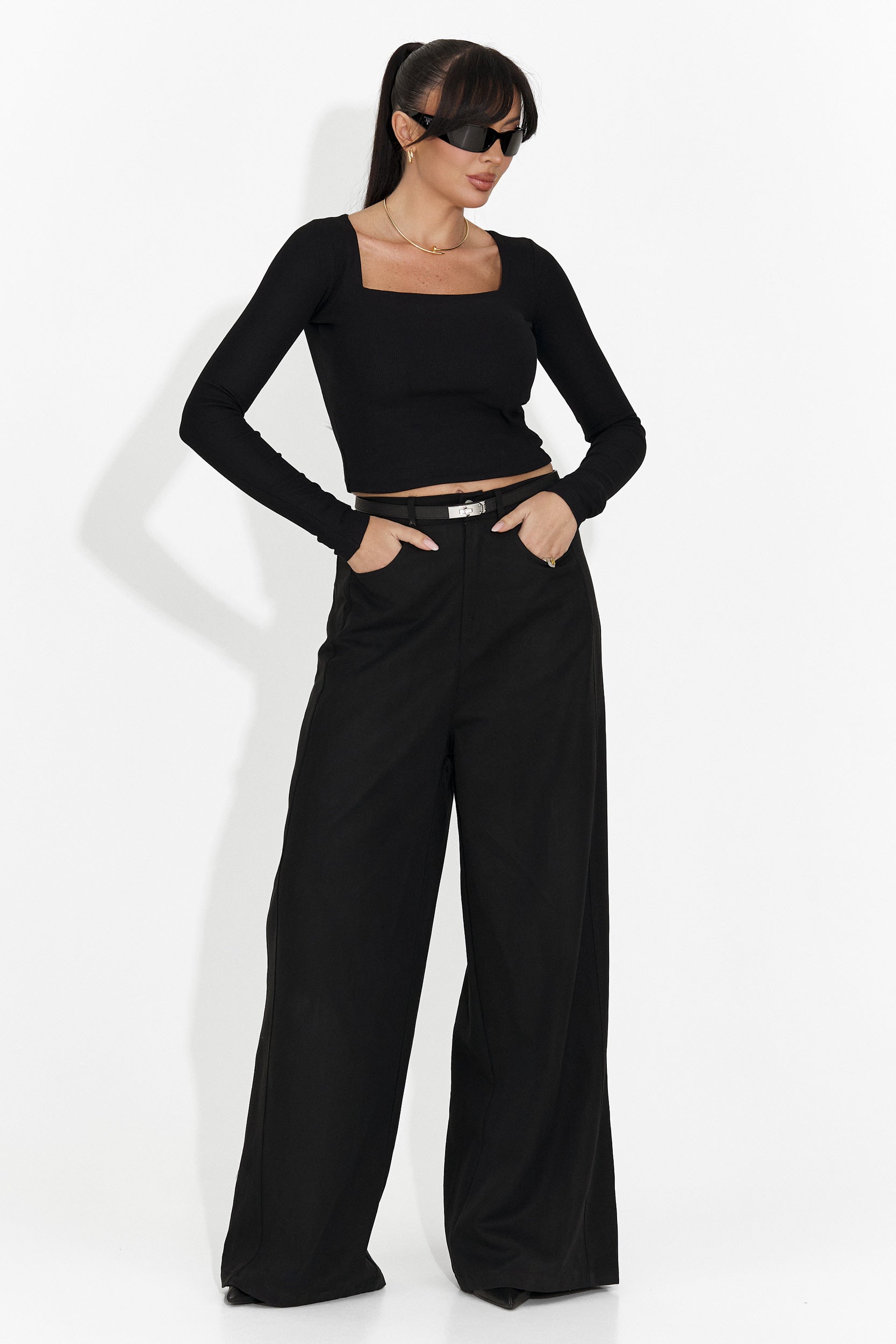 Irsaia Bogas Casualna Czarna Bluzka dla Kobiet