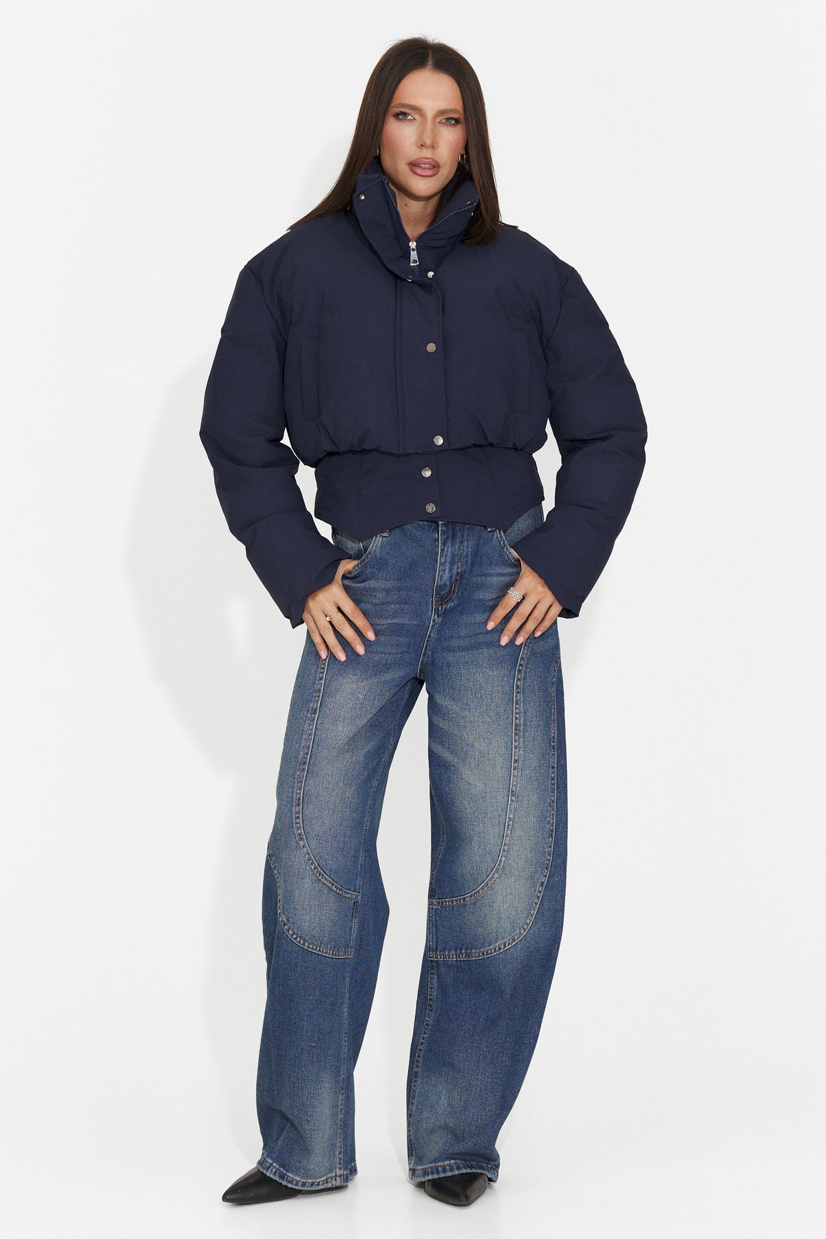 Blugi casual albastri Karomieza Bogas
