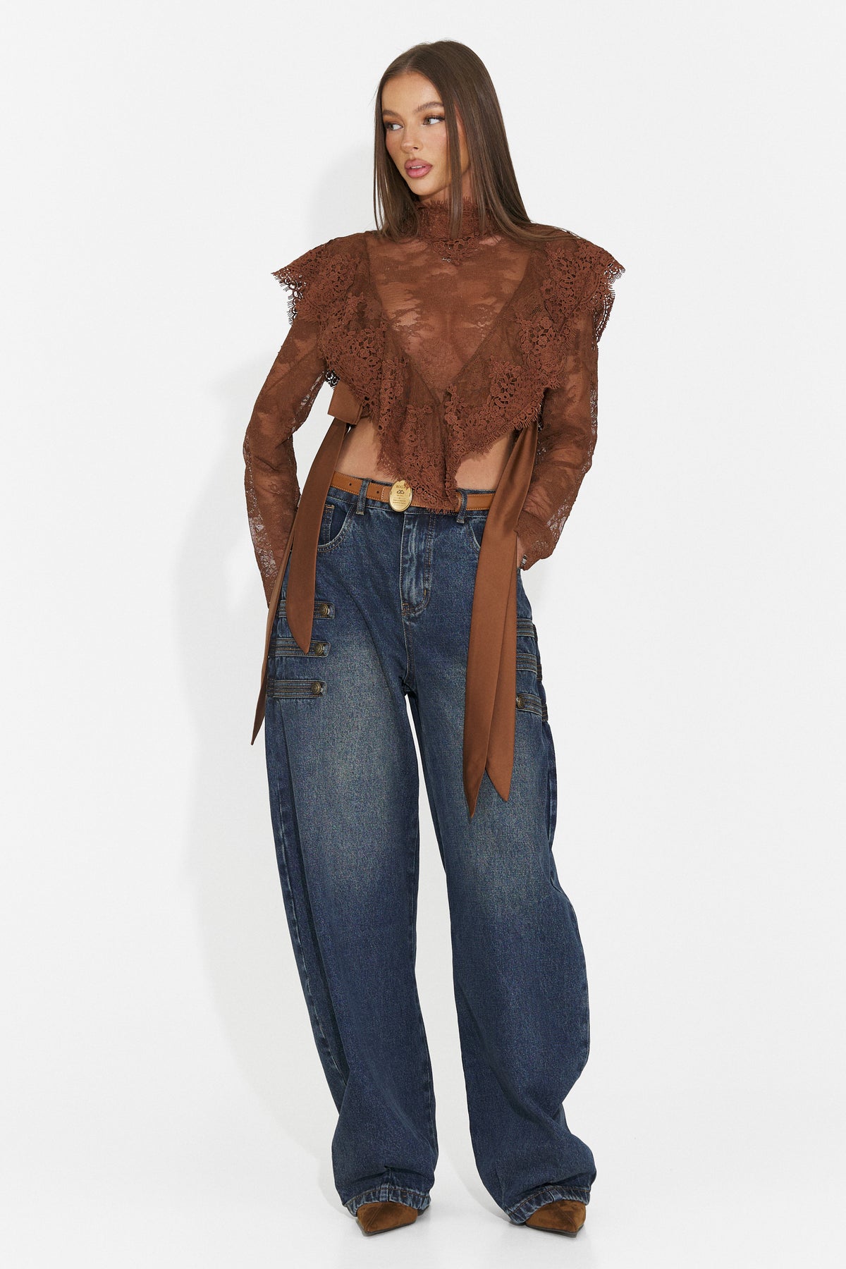 Blugi casual bleu Tasina Bogas