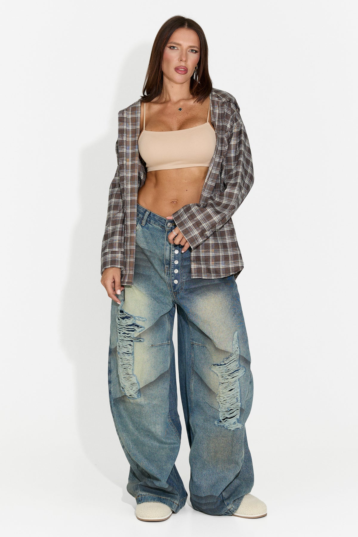 Damskie jeansy casualowe niebieskie Fentasy Bogas