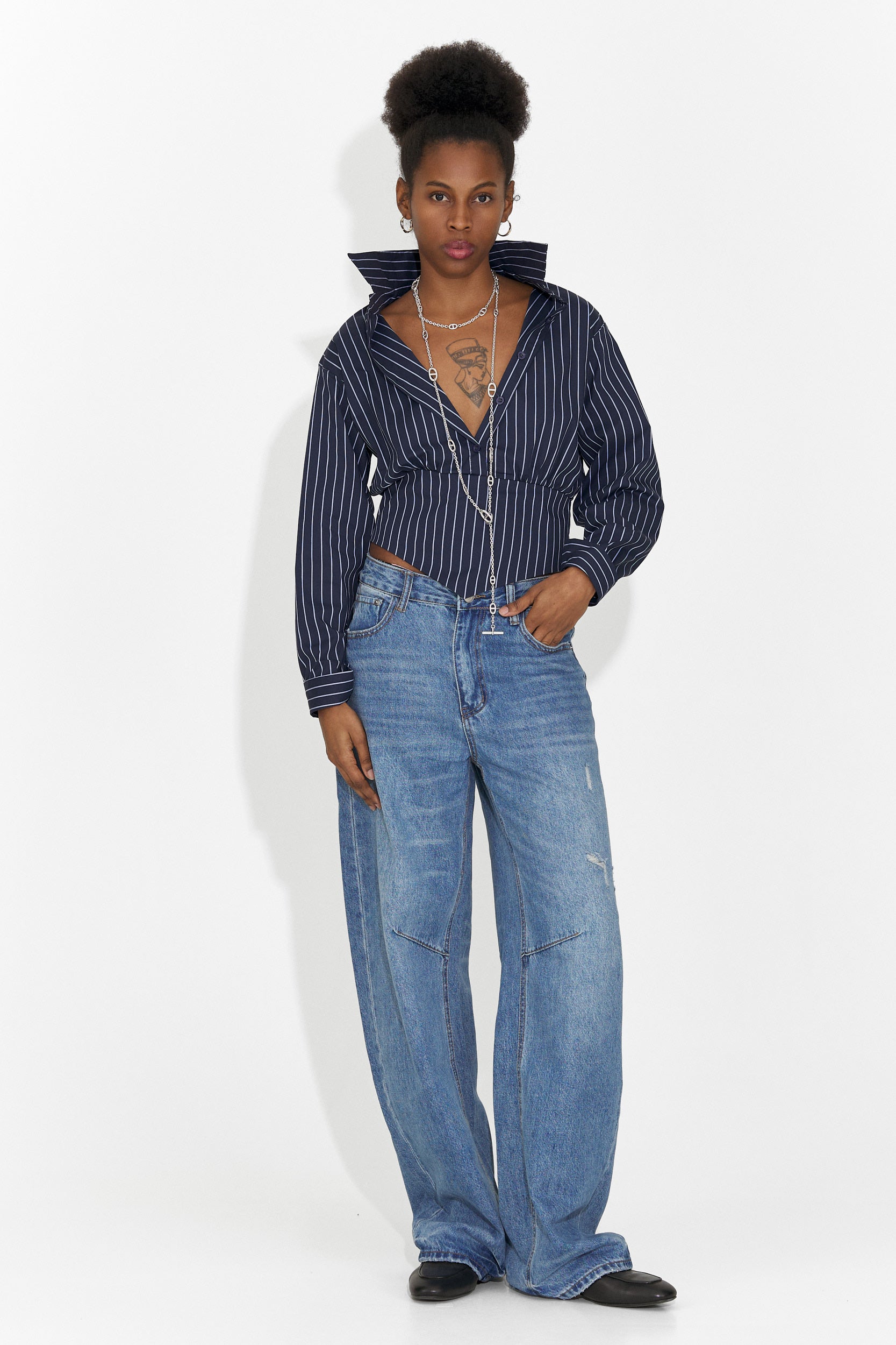 Luźne niebieskie dżinsy dla kobiet Hanina Bogas