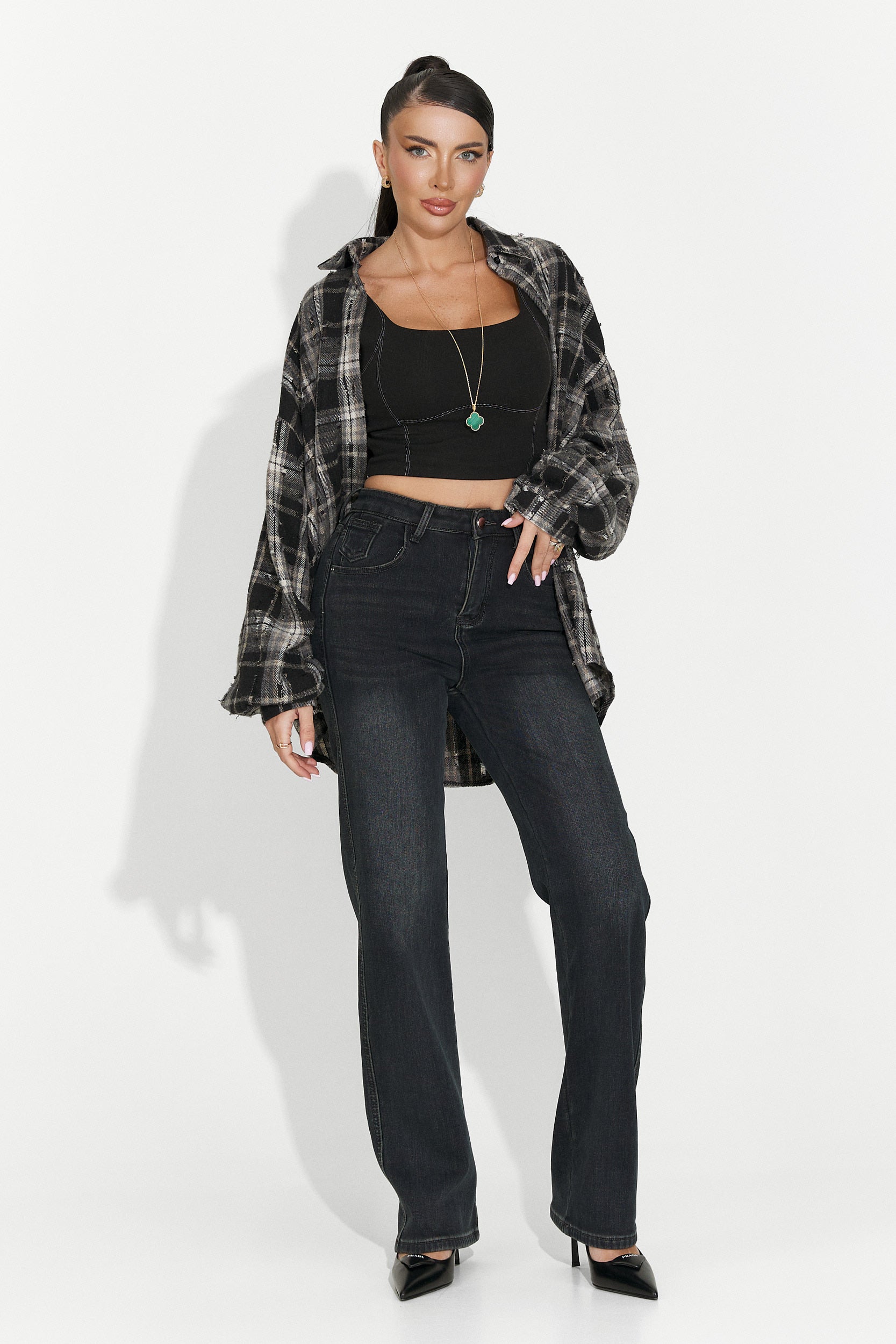 Brisia Bogas Casualne Czarne Damskie Jeansy