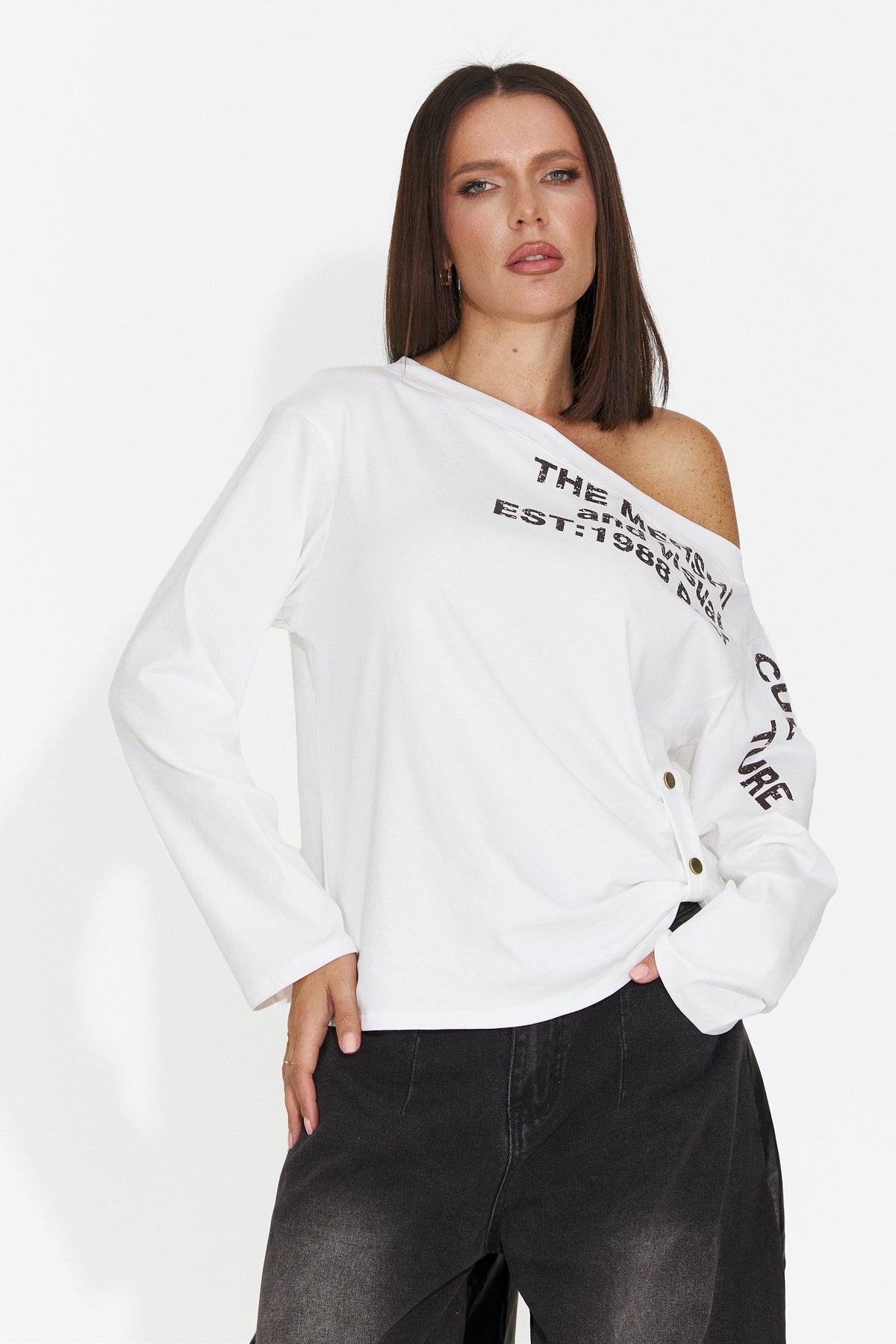 Bluza casual alba Scasivoalia Bogas