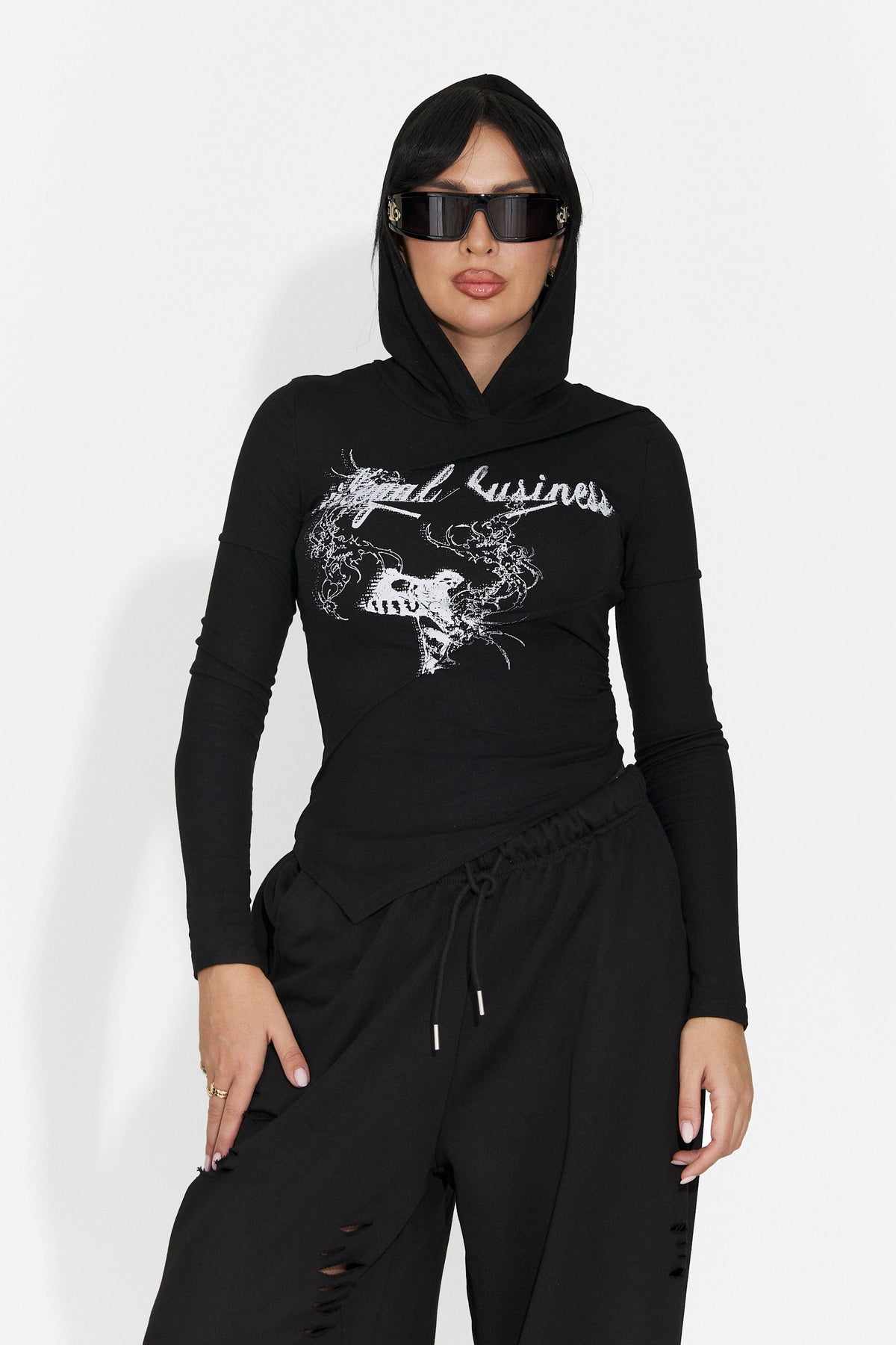 Bluza casual neagra Pranolaira Bogas