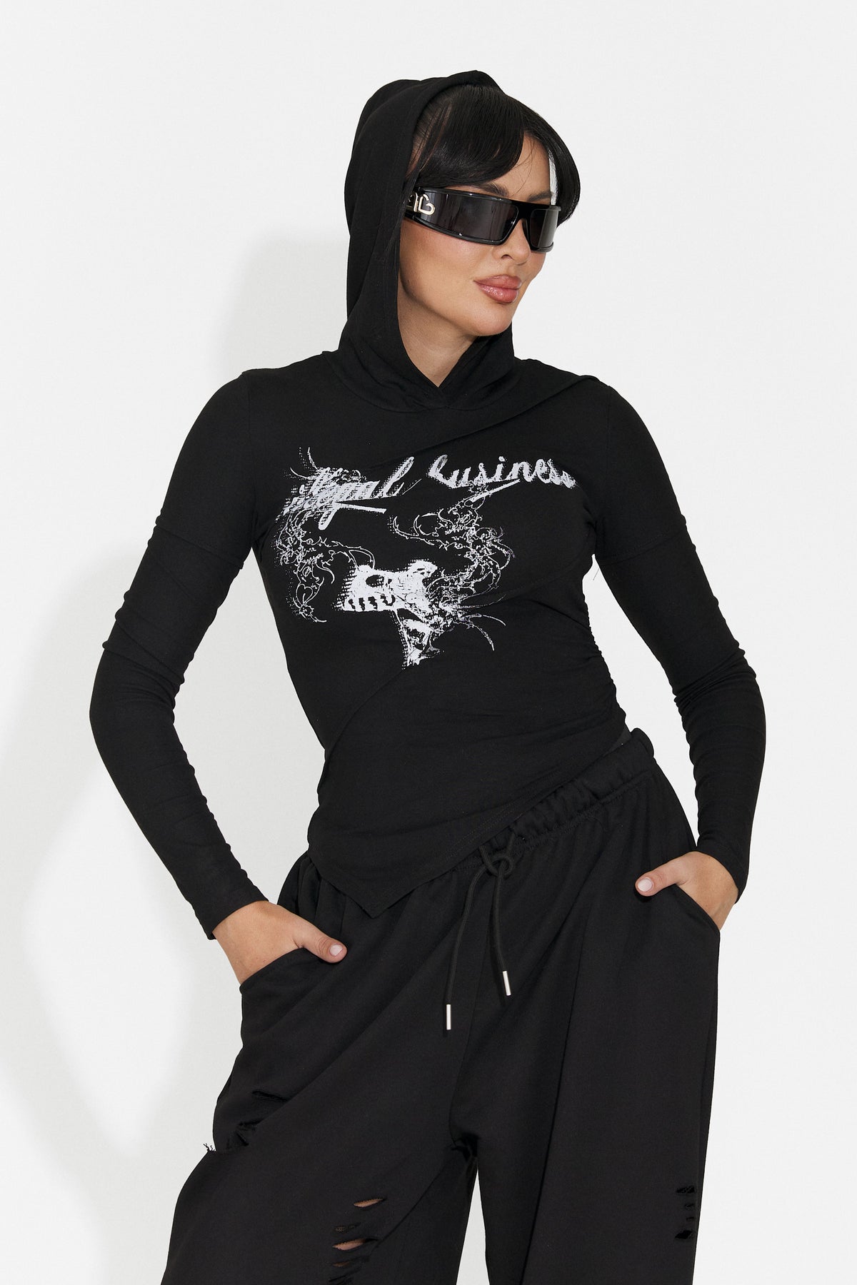 Bluza casual neagra Pranolaira Bogas