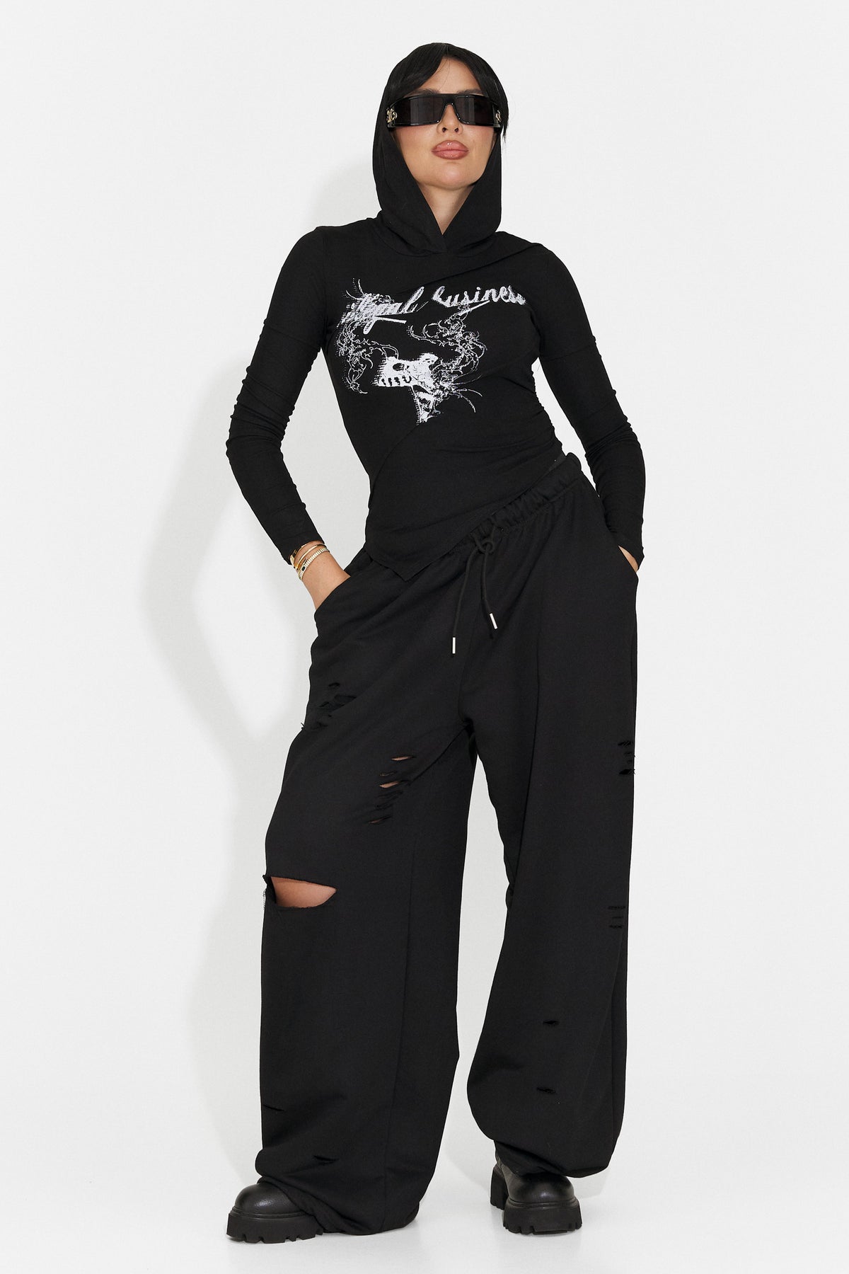 Bluza casual neagra Pranolaira Bogas
