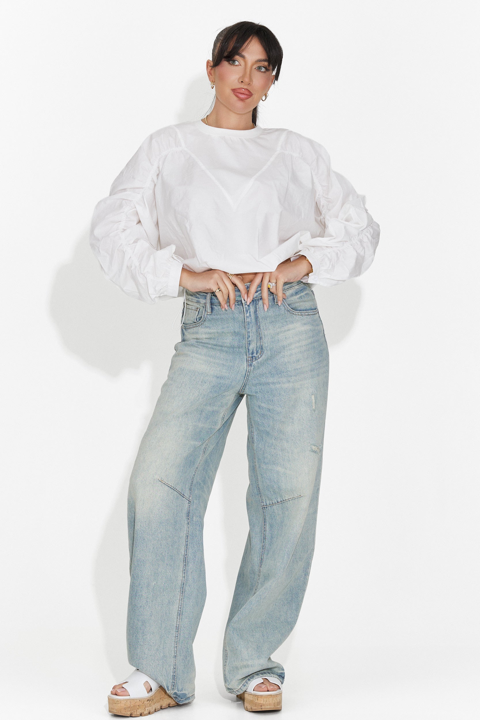 Casualowa Biała Bluzka Damska Donelia Bogas