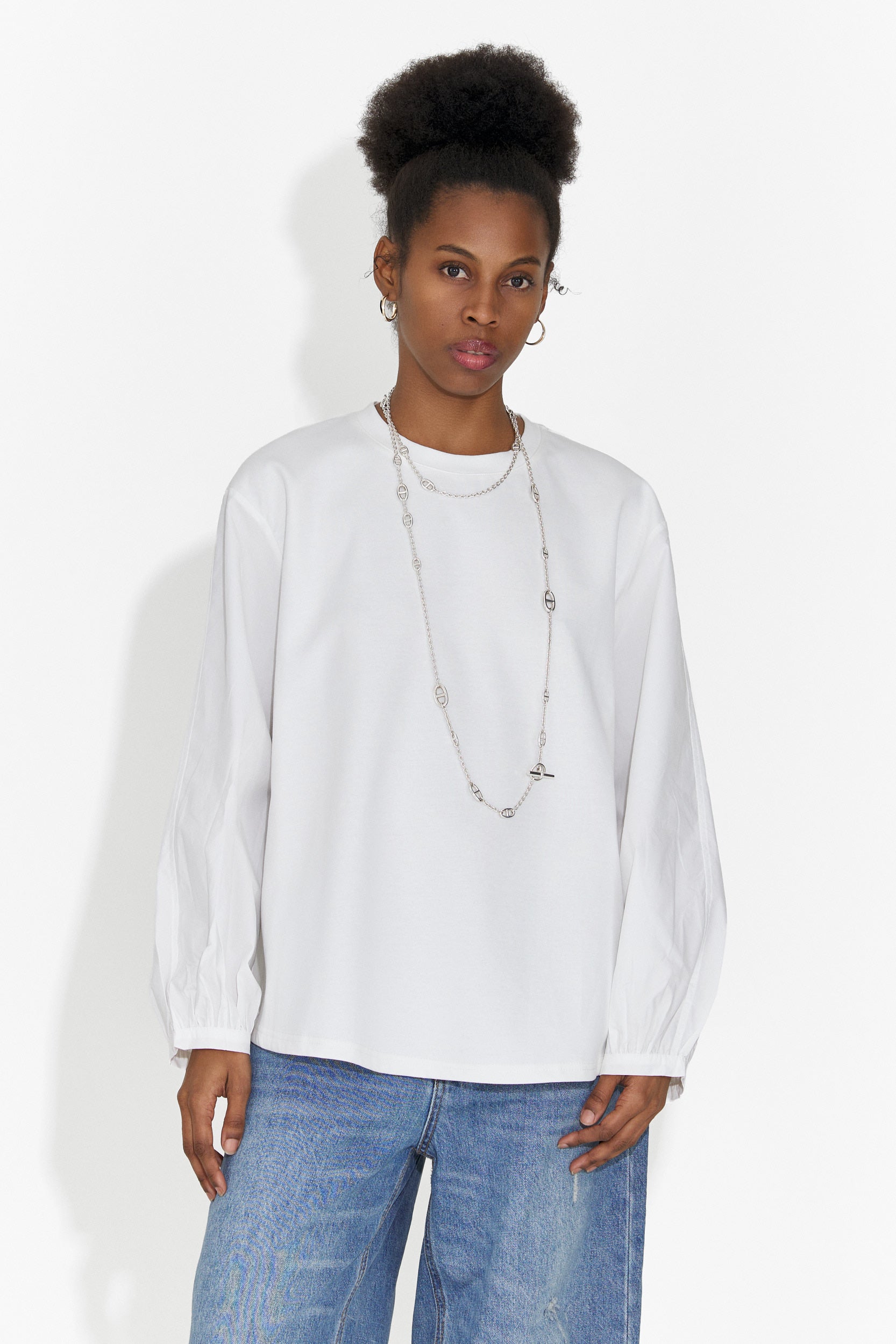 Casualna Biała Bluzka Damska Sheiva Bogas