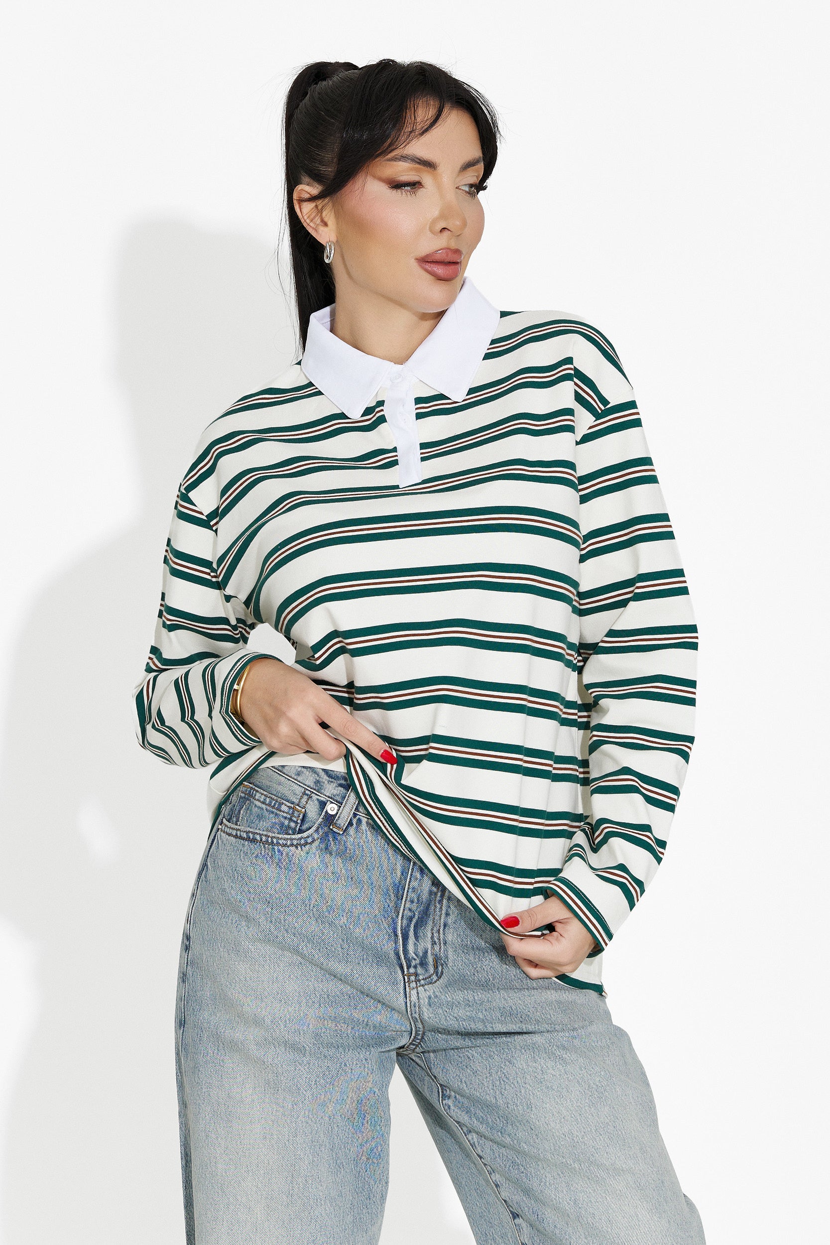 Swobodna beżowa bluzka damska Paloma Bogas