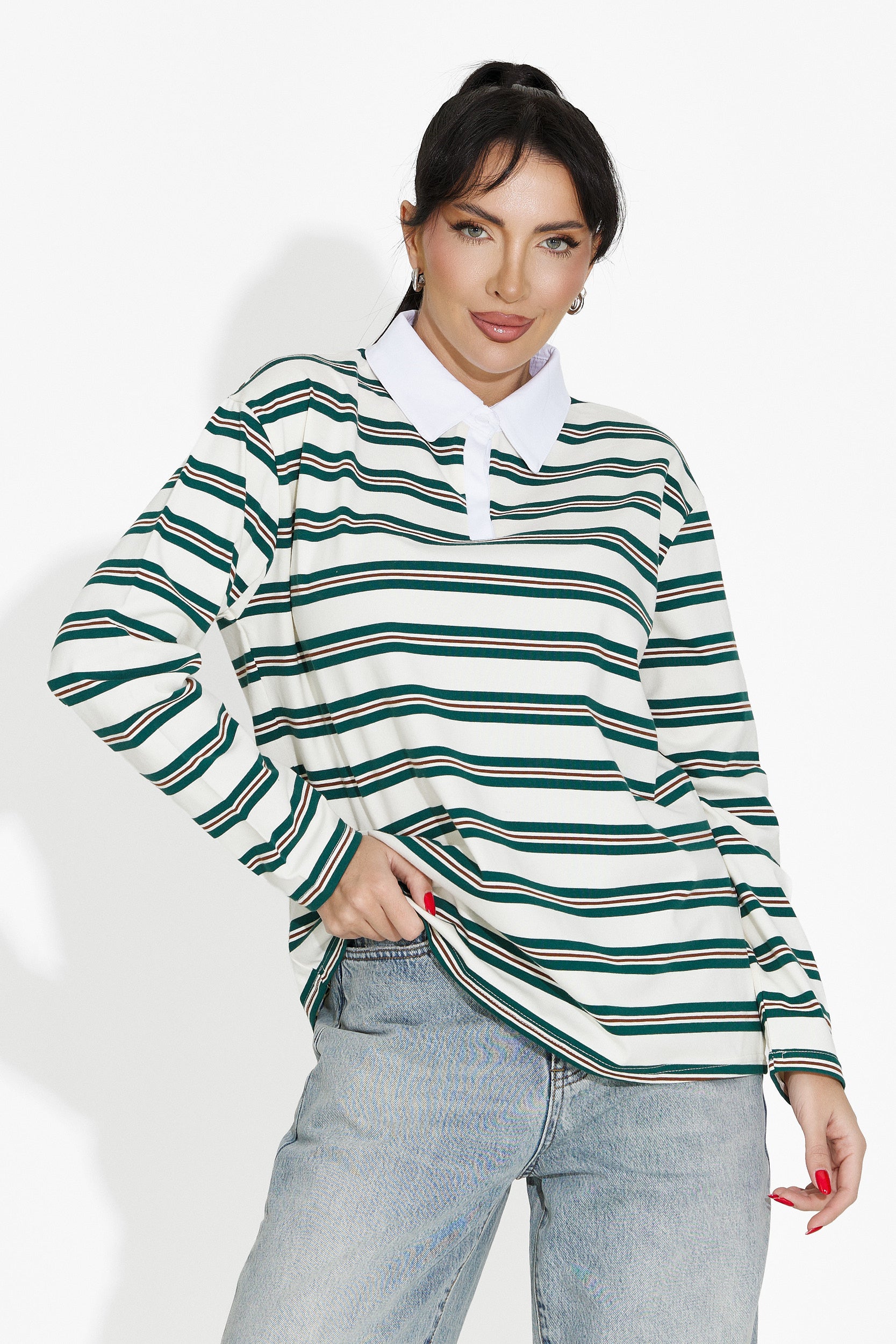 Swobodna beżowa bluzka damska Paloma Bogas