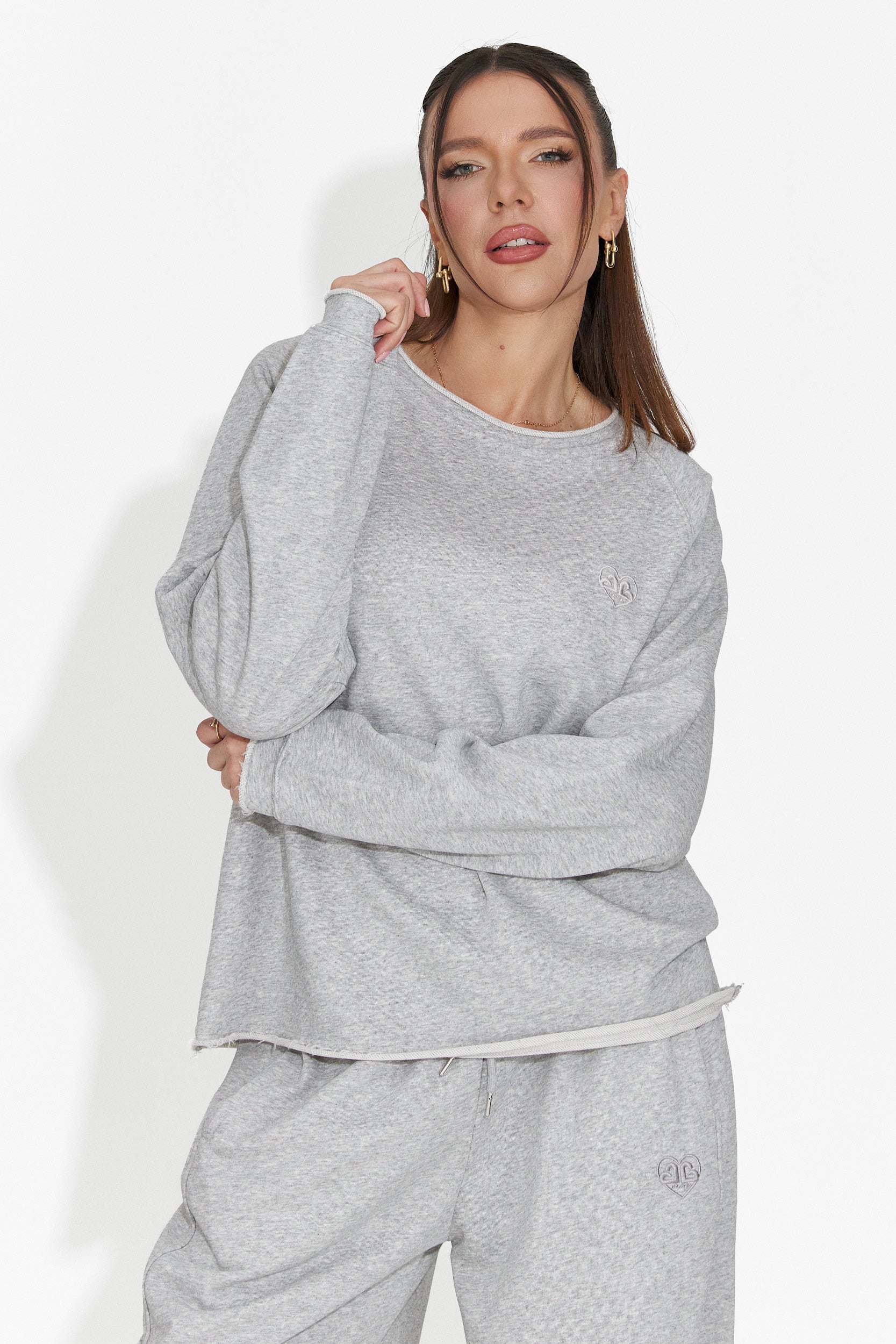 Swobodna szara bluzka damska Kapia Bogas