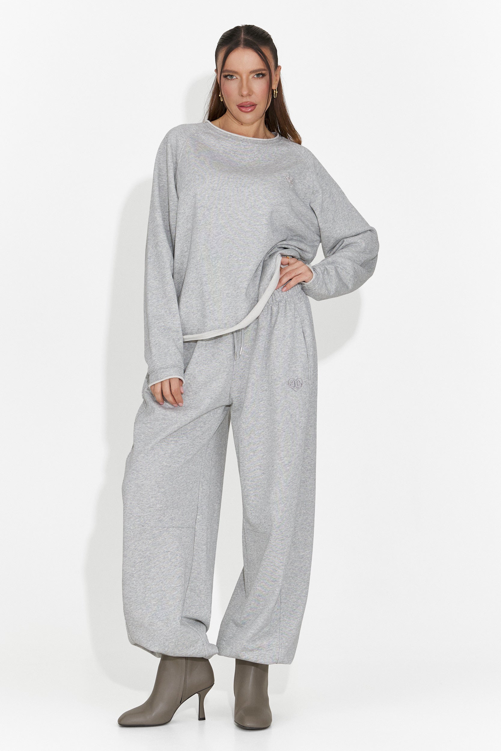 Swobodna szara bluzka damska Kapia Bogas