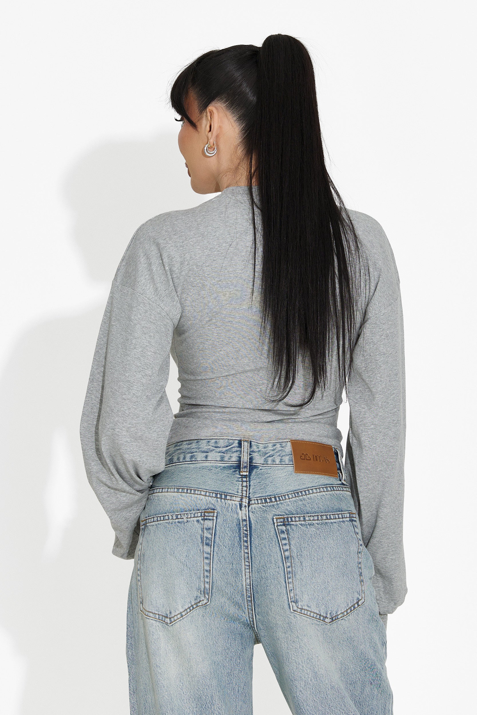 Tivora Bogas Casualowa Szara Bluzka Damska