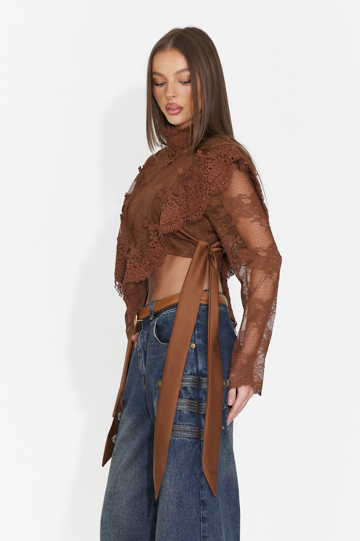 Bluza eleganta maro Glusiraura Bogas