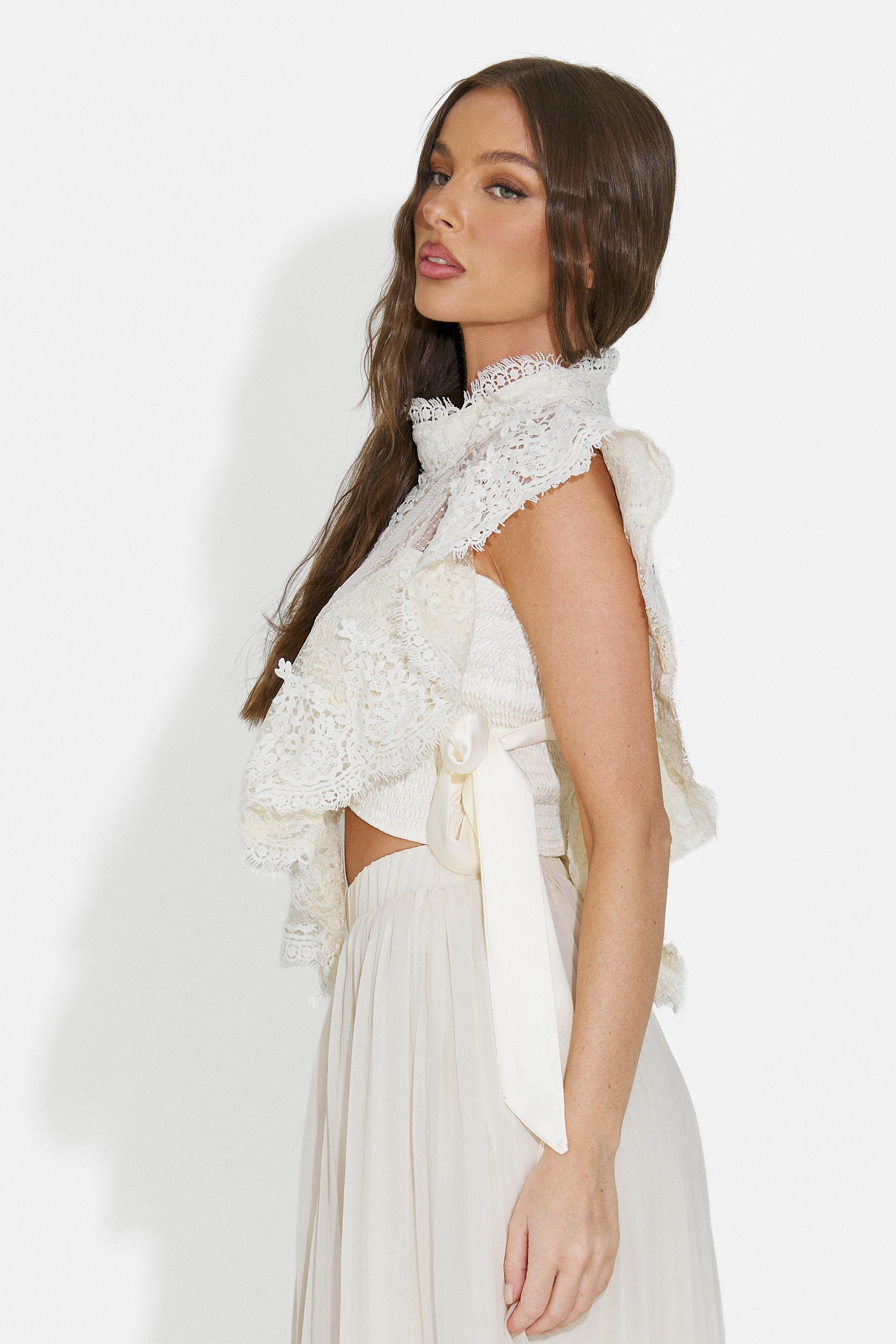 Bustiera dama eleganta bej Abraham Bogas