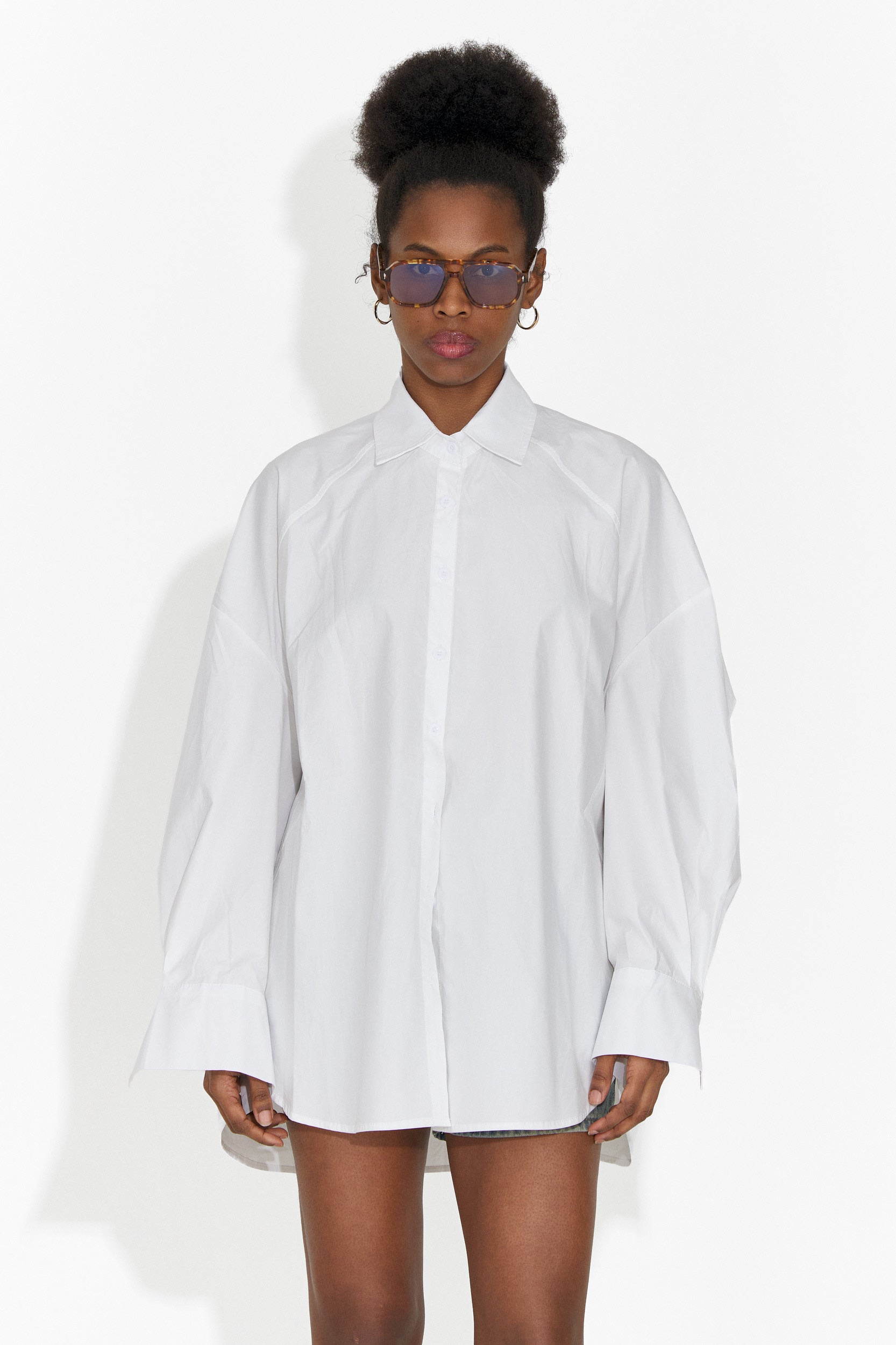 Abrienda Bogas Przypadkowa Biała Koszula Damska