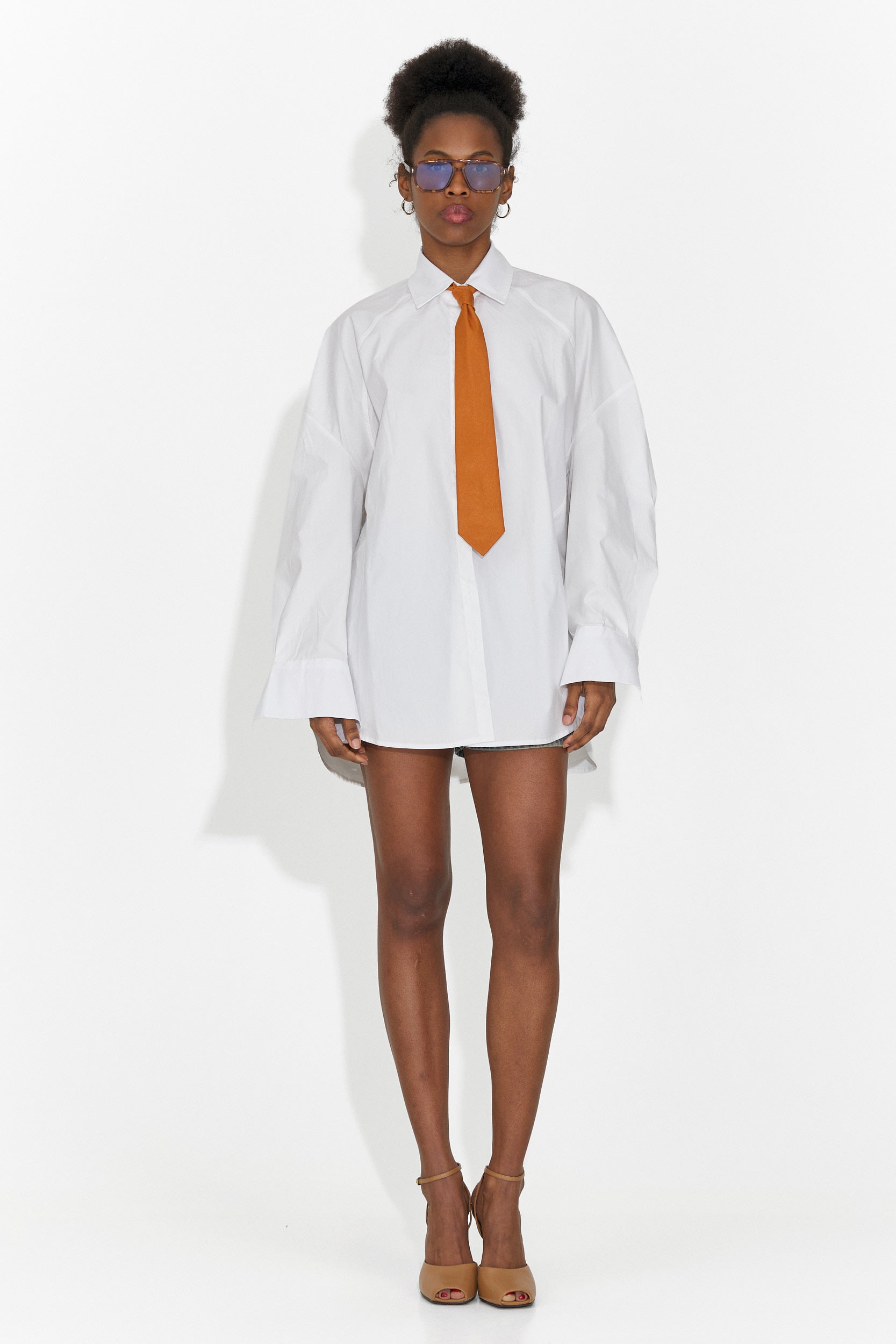 Abrienda Bogas Przypadkowa Biała Koszula Damska