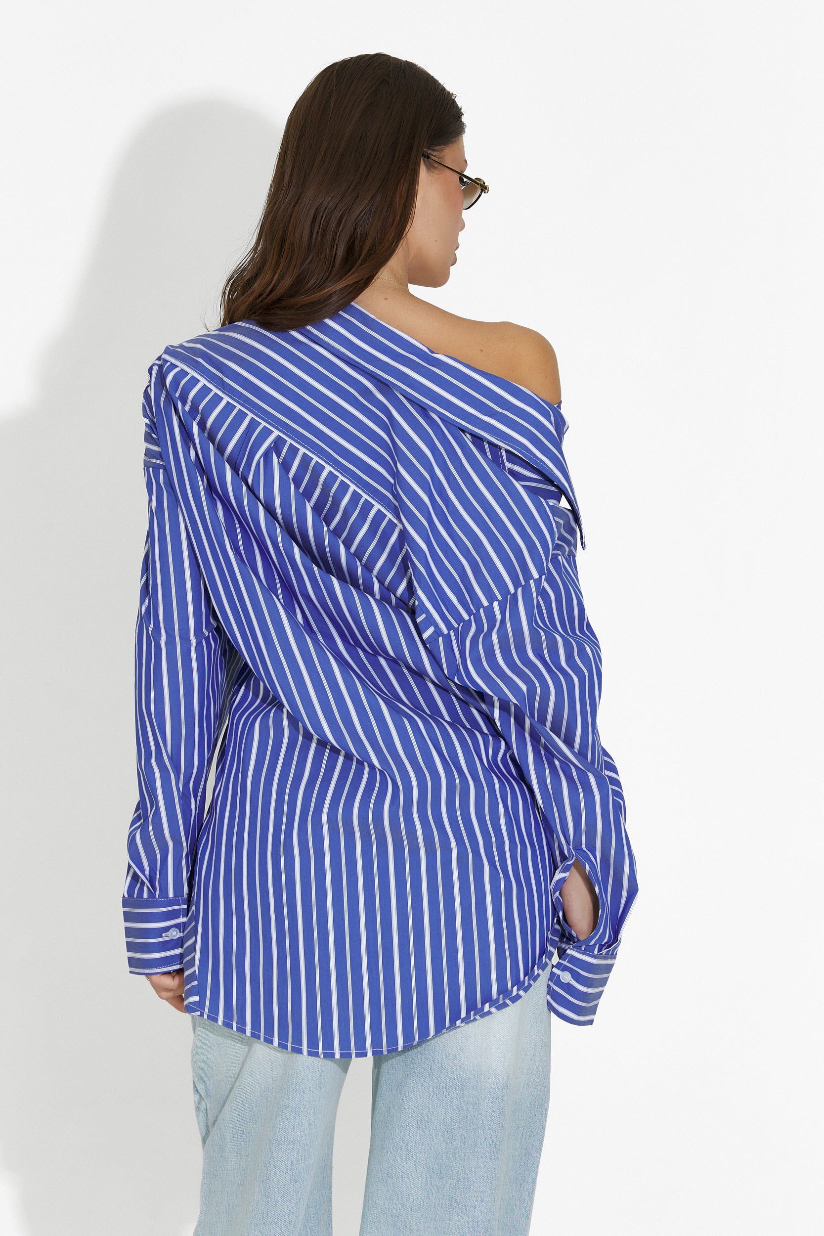 Voncile Bogas Nieformalna Niebieska Koszula Damska