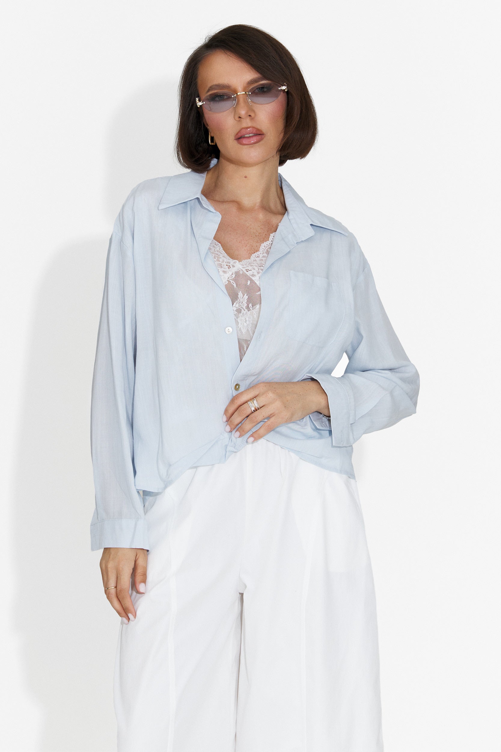 Camasa dama casual bleu Graphi Bogas