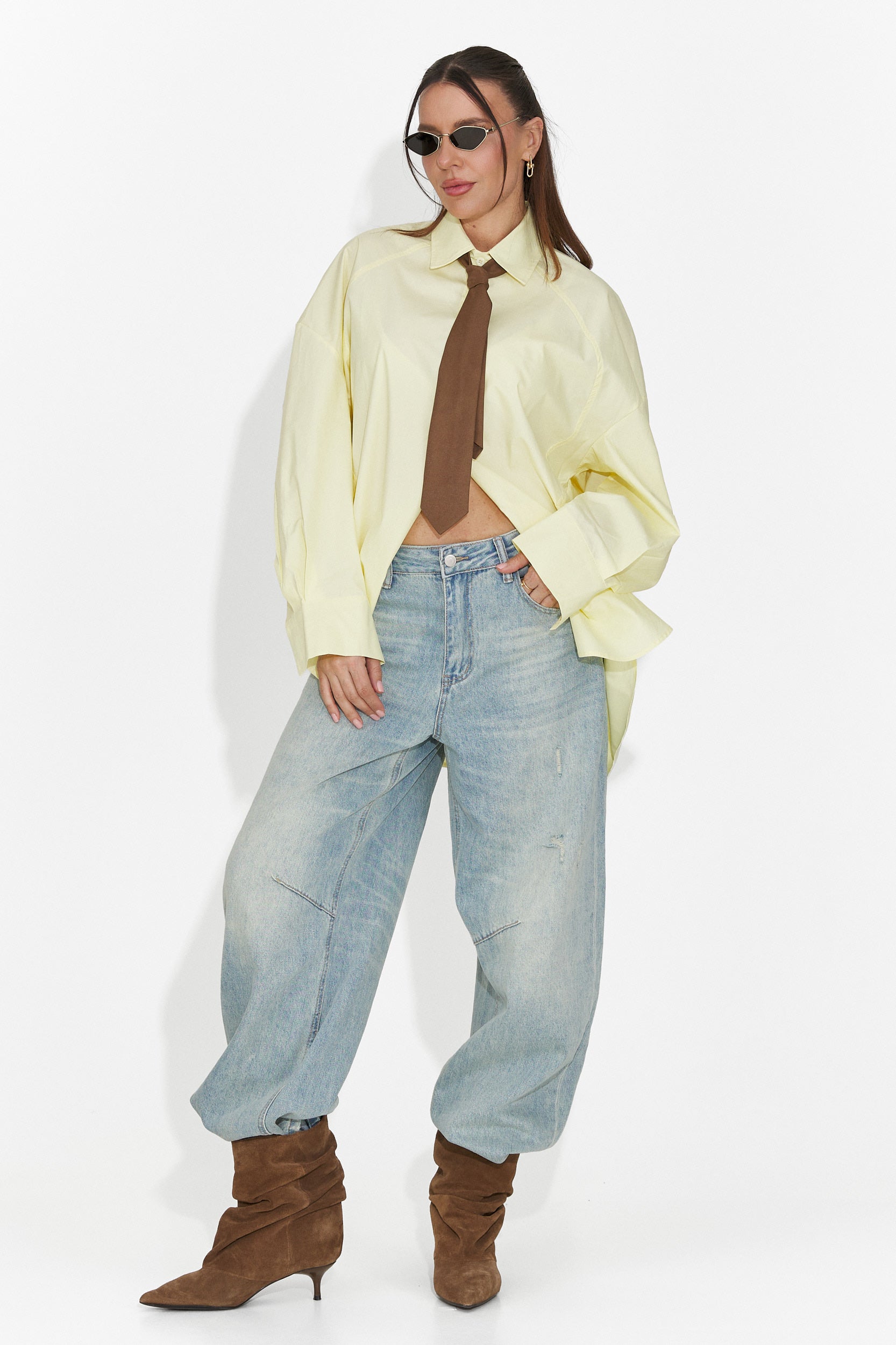 Abrienda Bogas Żółta Codzienna Koszula Damska