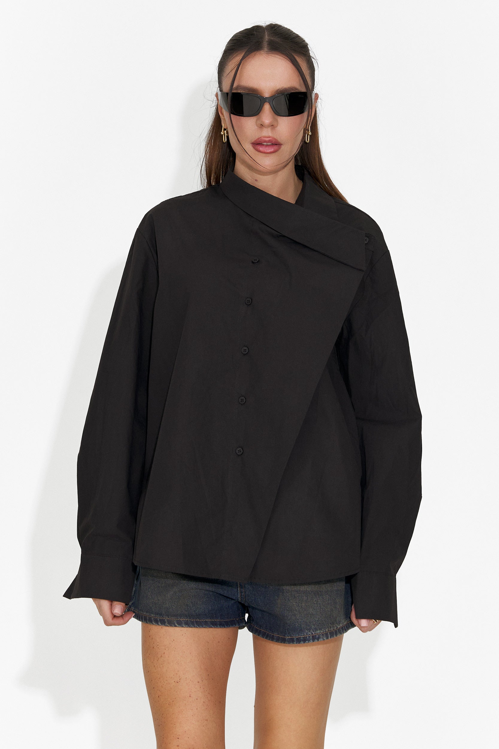 Czarna, codzienna koszula dla kobiet Edinea Bogas