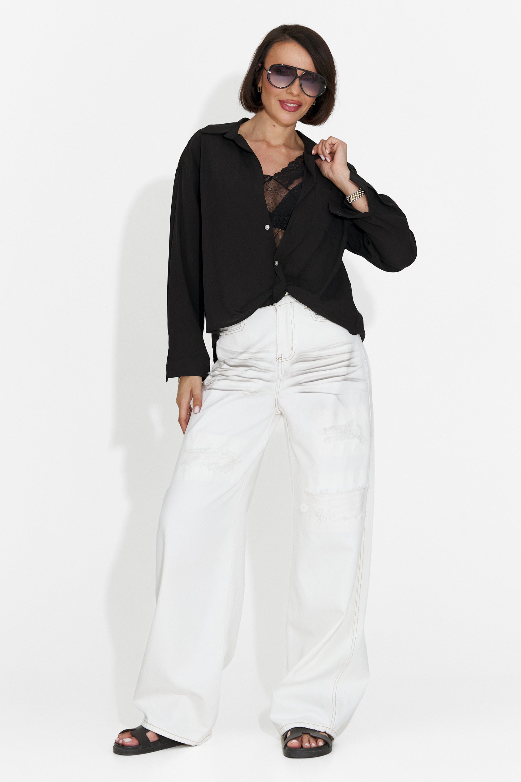 Camasa dama casual neagra Graphi Bogas