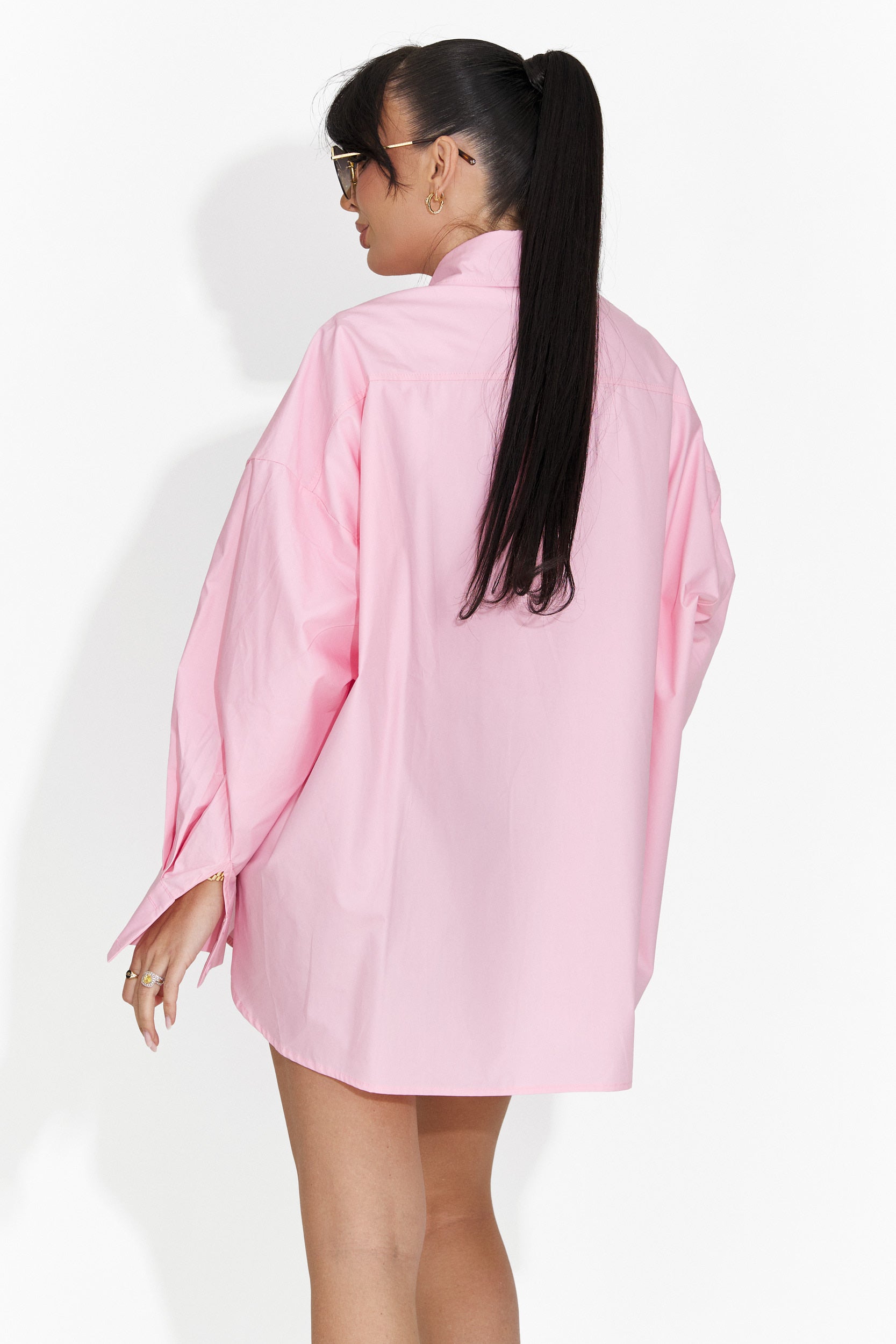 Abrienda Bogas Casualowa Różowa Koszula Damska