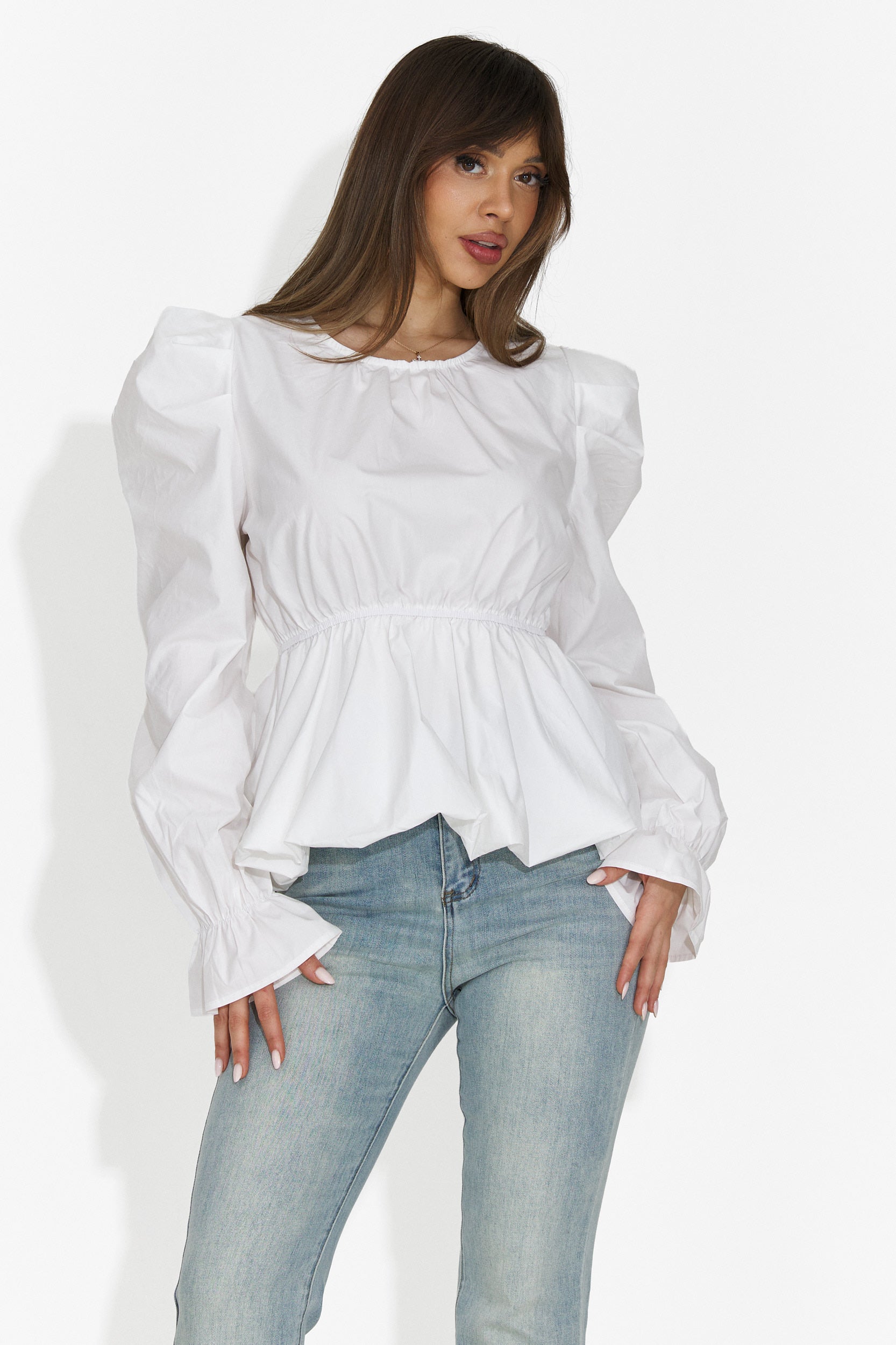 Elegancka Biała Bluzka Damska Lindalia Bogas