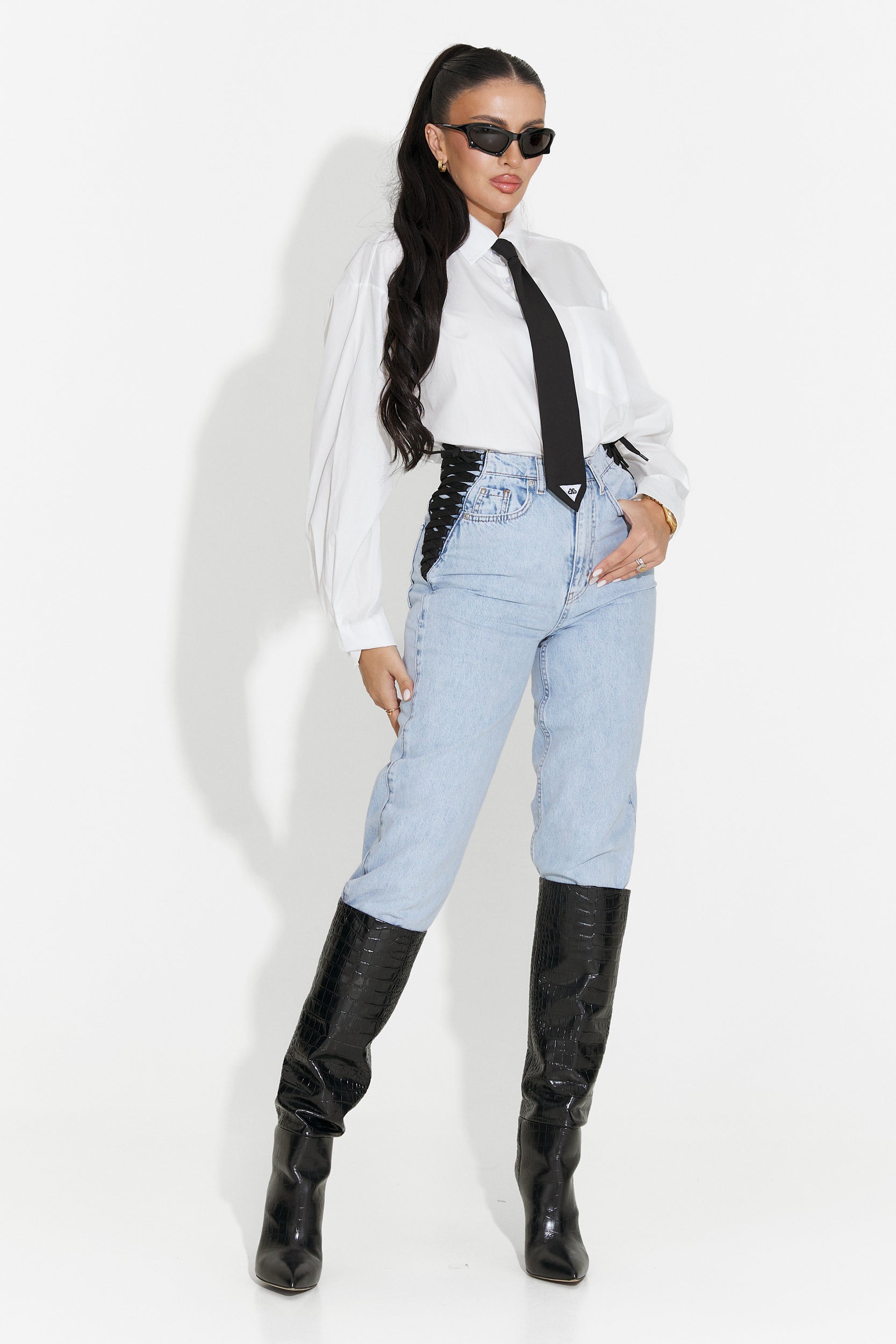 Elegancka Biała Bluzka Damska Nivora Bogas