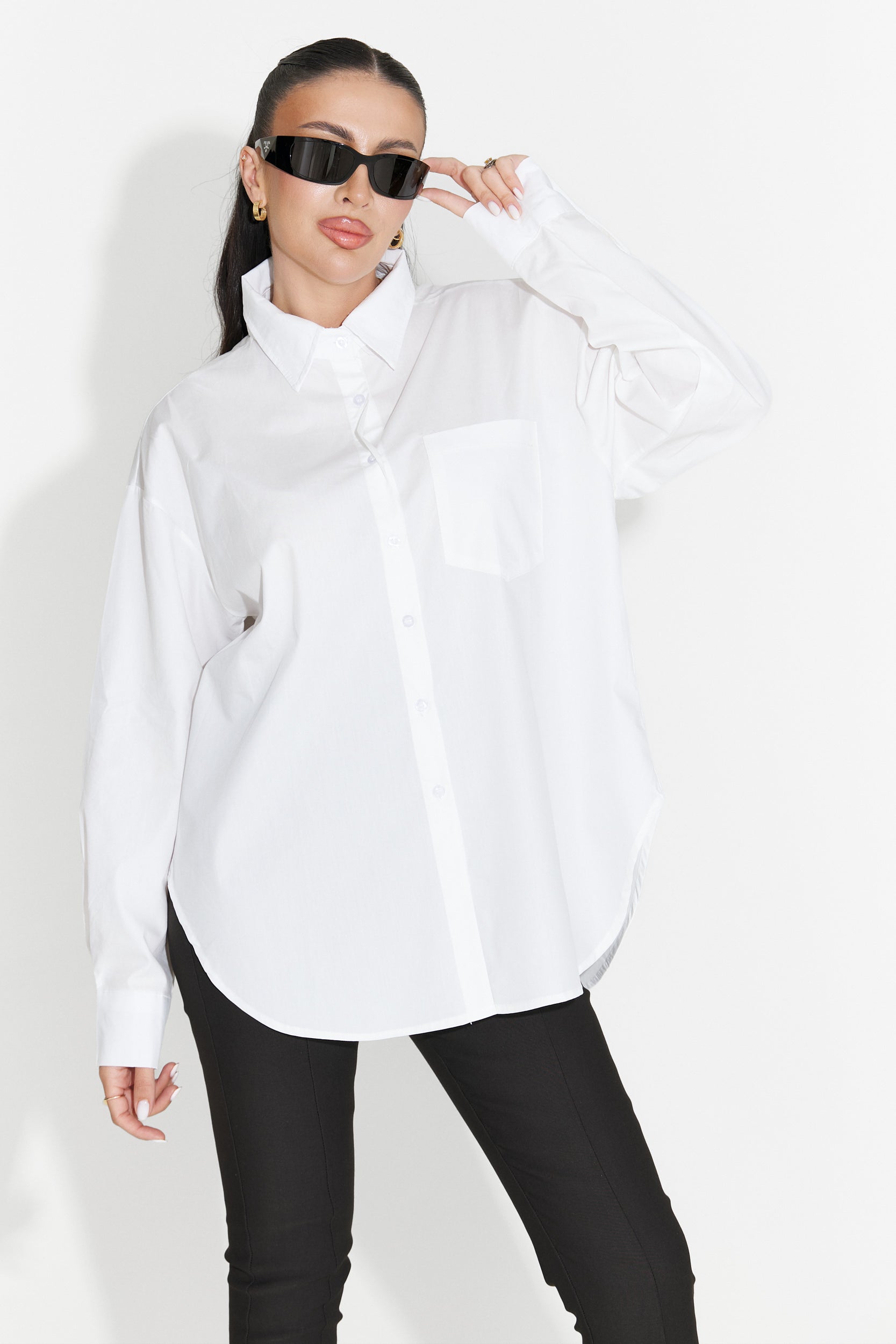 Elegancka Biała Bluzka Damska Nivora Bogas