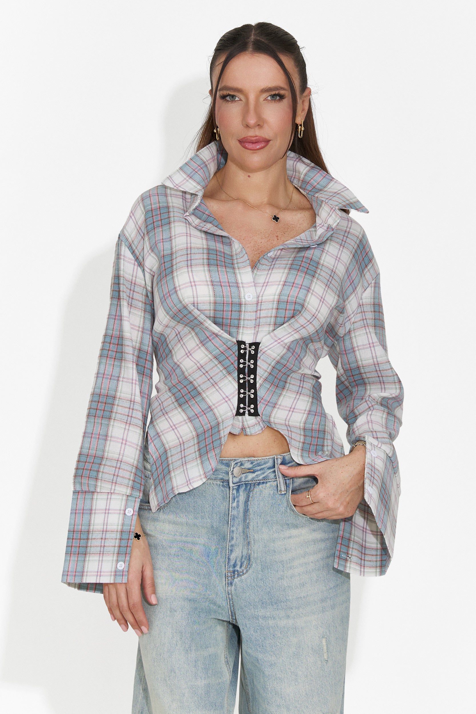 Elegancka Niebieska Bluzka Damska Hermiony Bogas