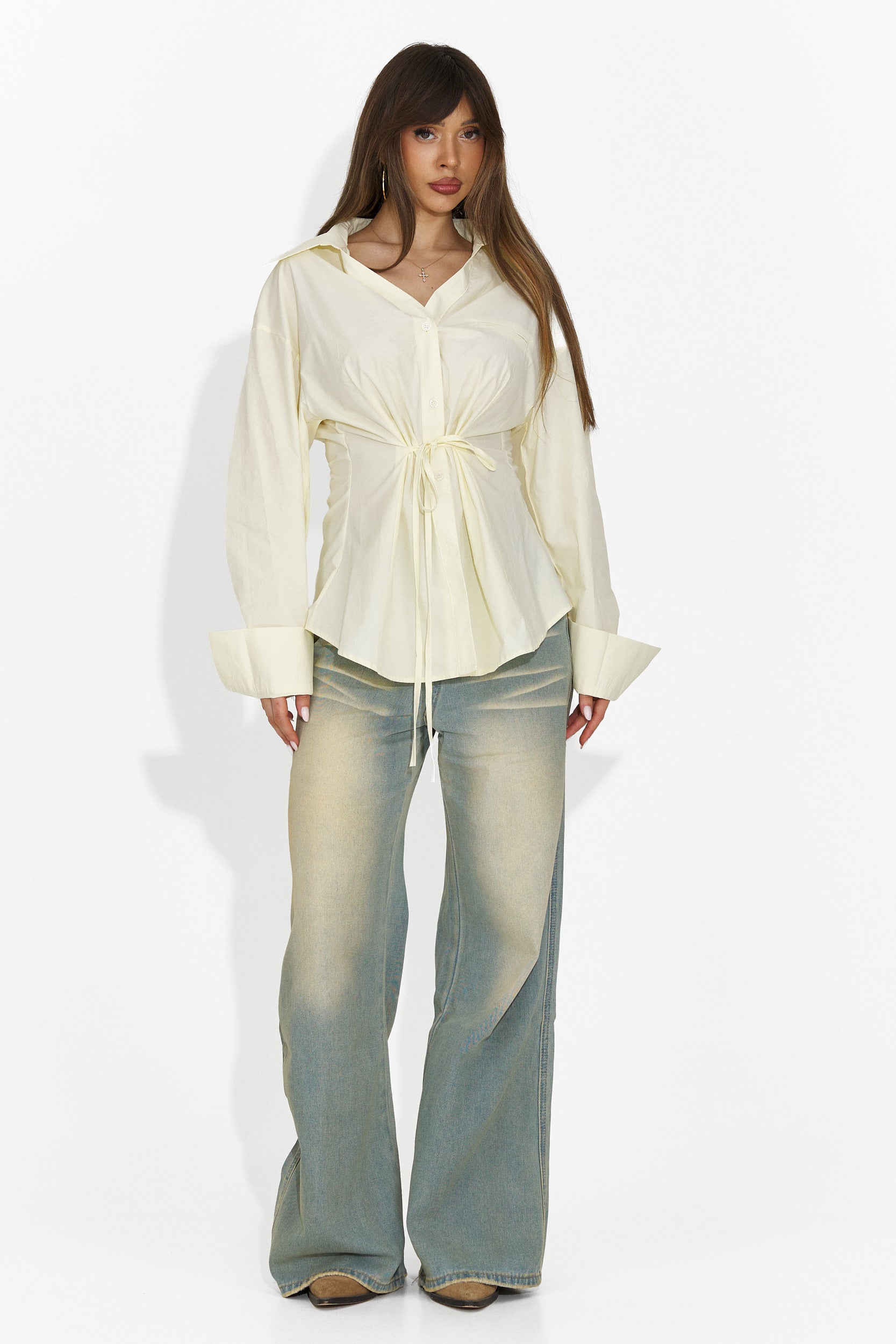 Elegancka Żółta Koszula Damska Alesya Bogas