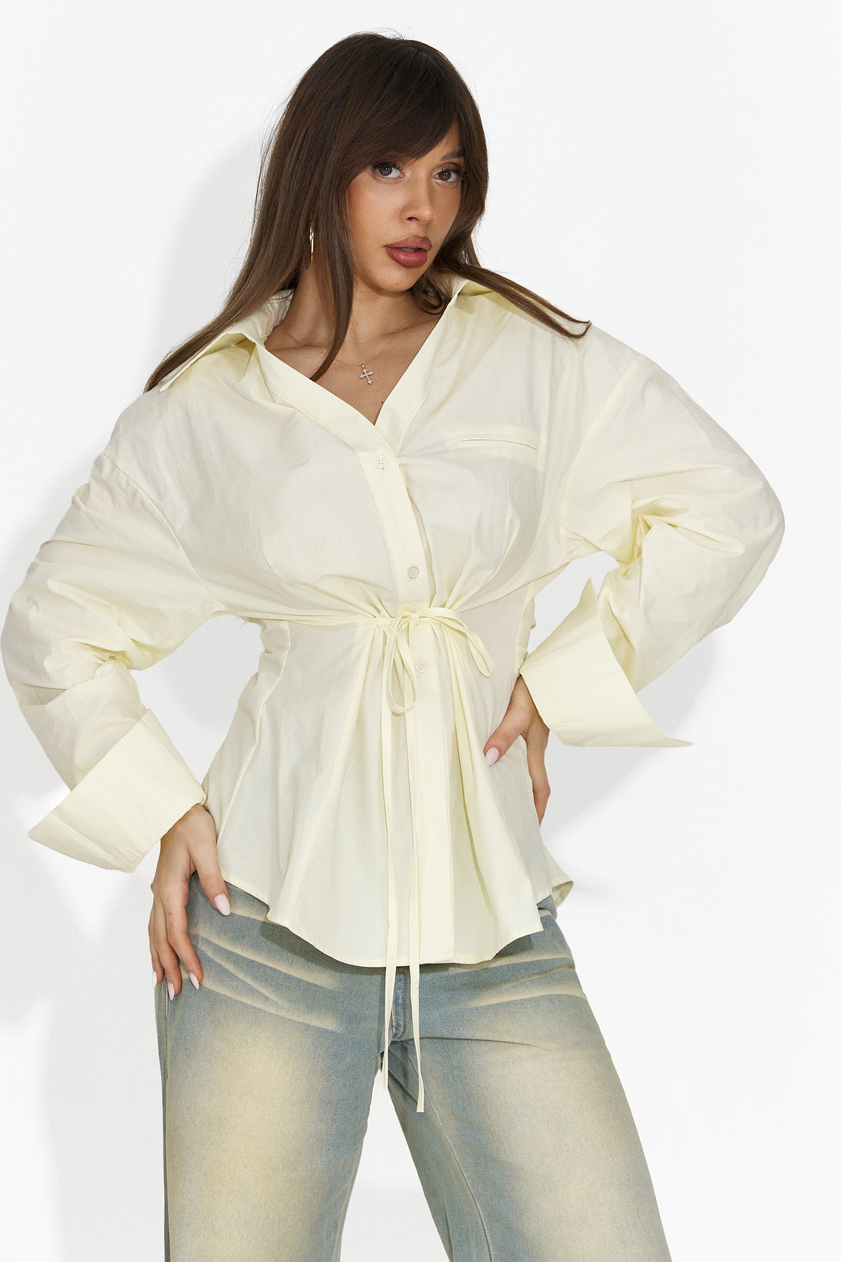 Elegancka Żółta Koszula Damska Alesya Bogas