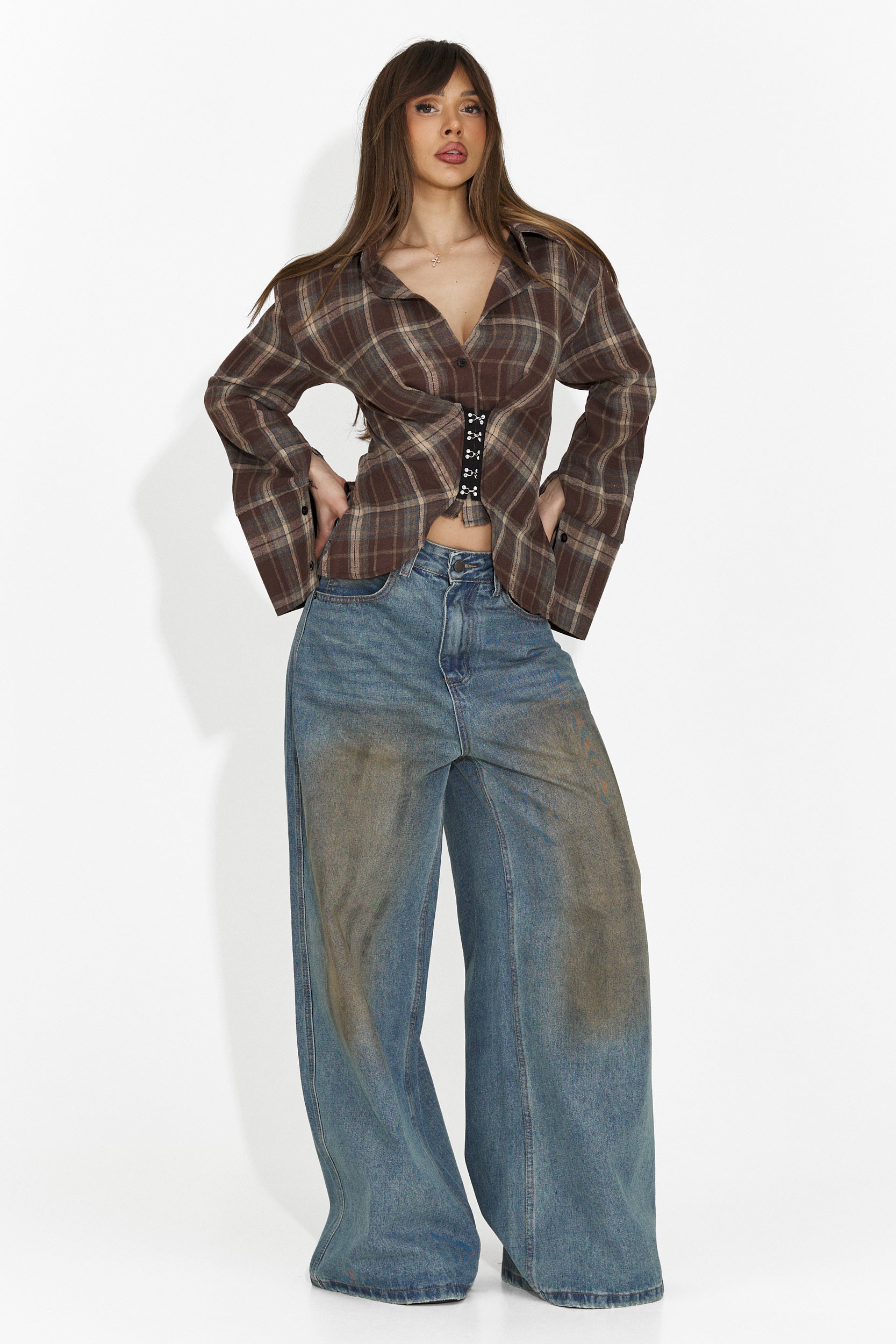 Elegancka Brązowa Koszula Damska Hermione Bogas