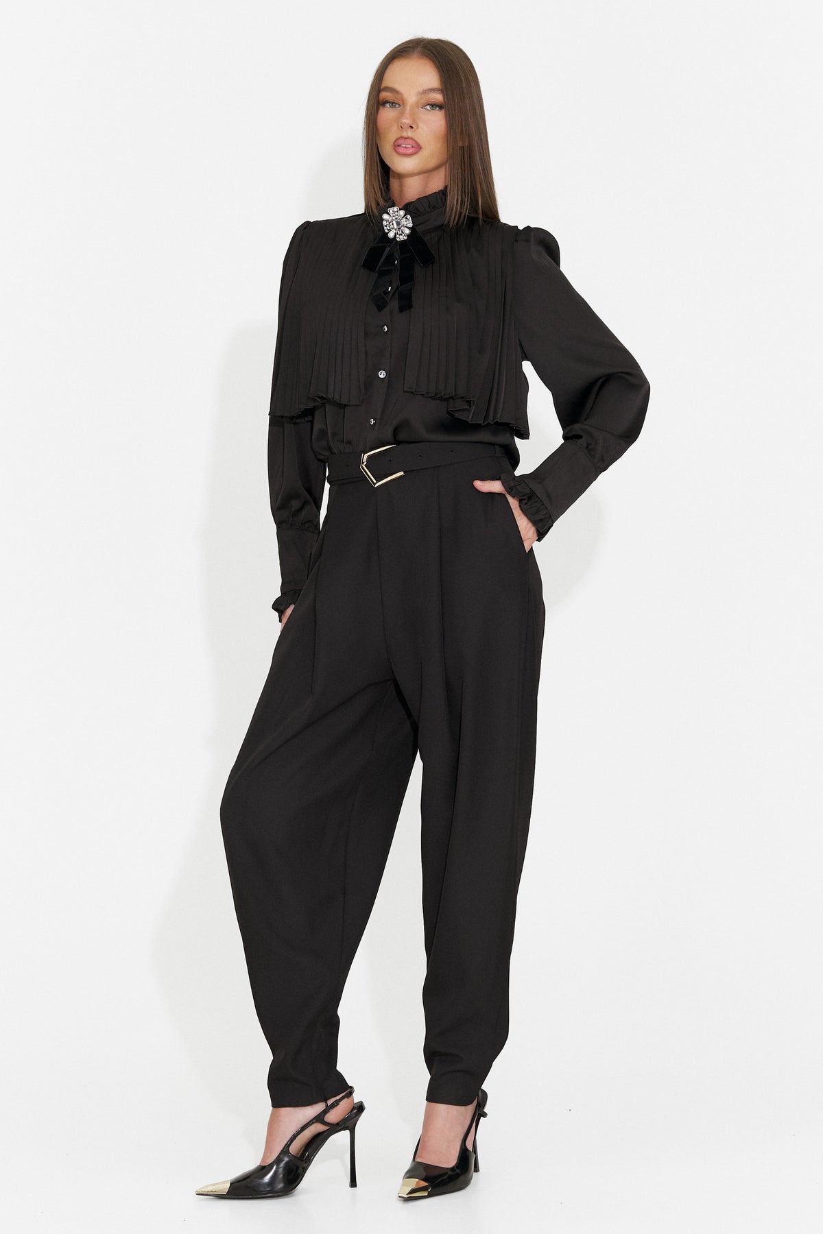 Camasa eleganta neagra Tranetova Bogas