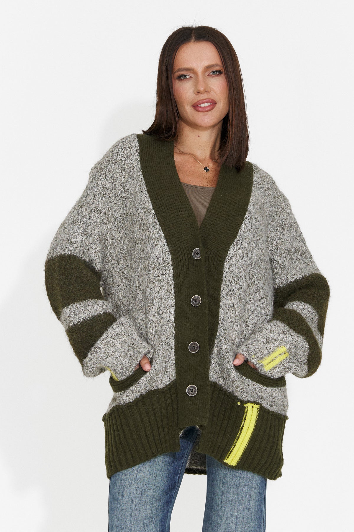Cardigan casual gri Bloyalia Bogas
