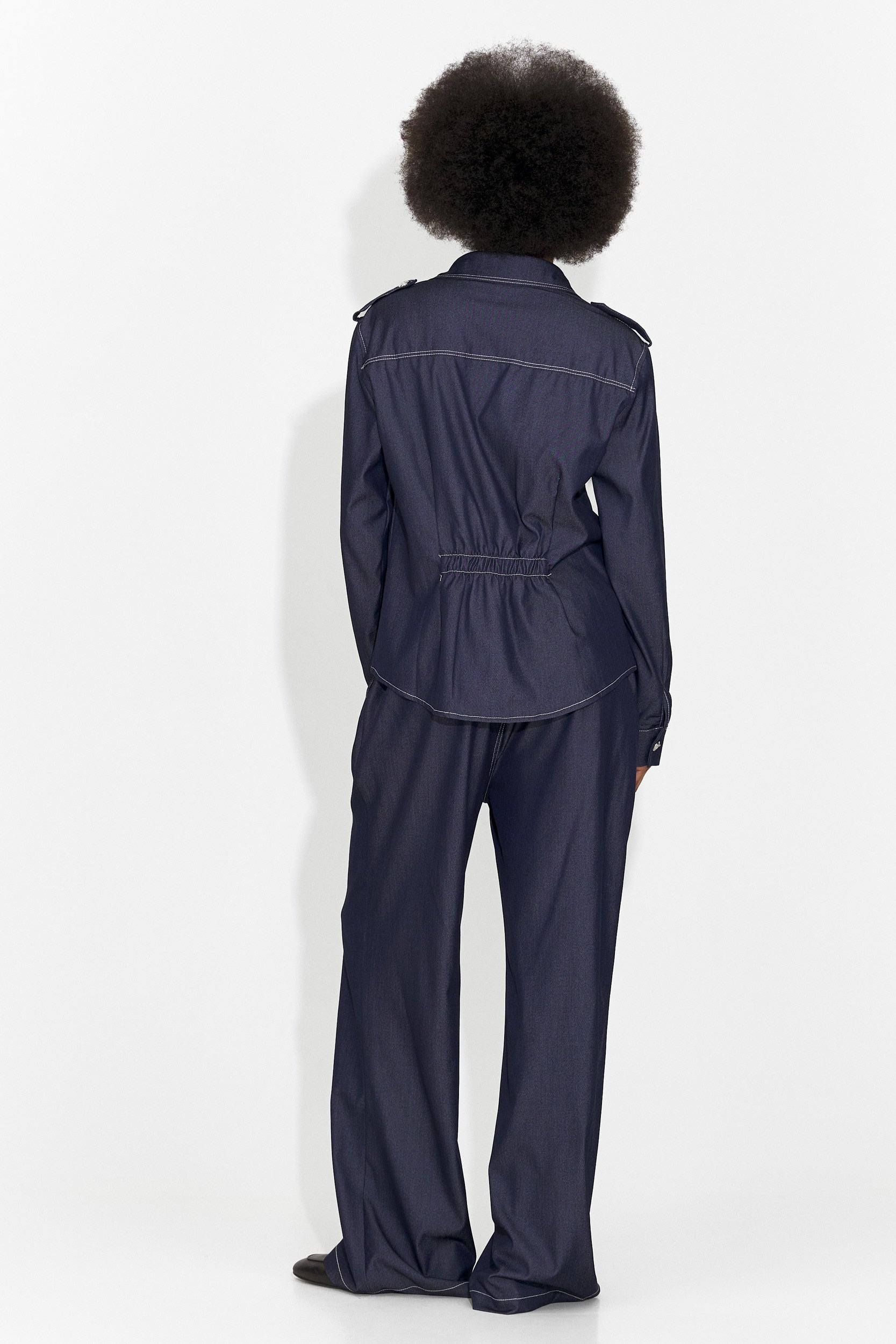 Granatowy, codzienny garnitur damski Vertija Bogas