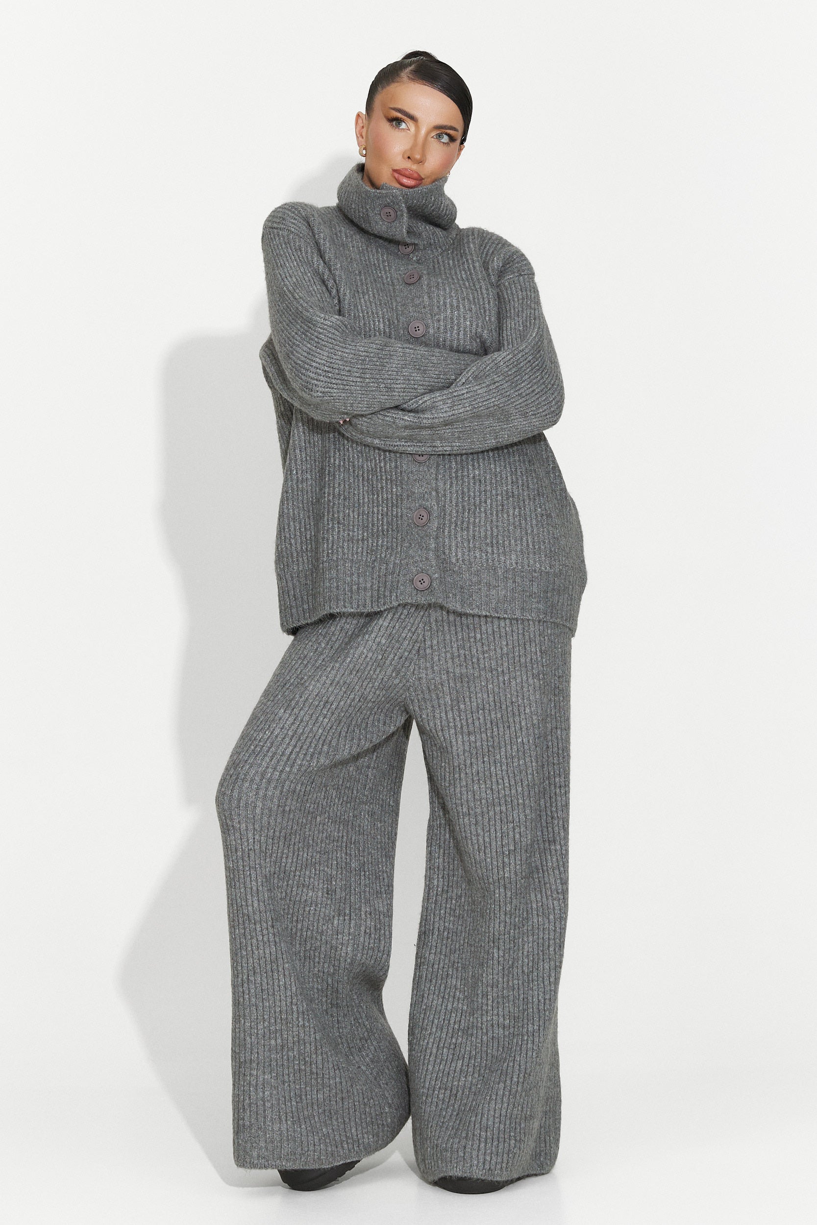 Codzienny Szary Garnitur Damski Verlia Bogas