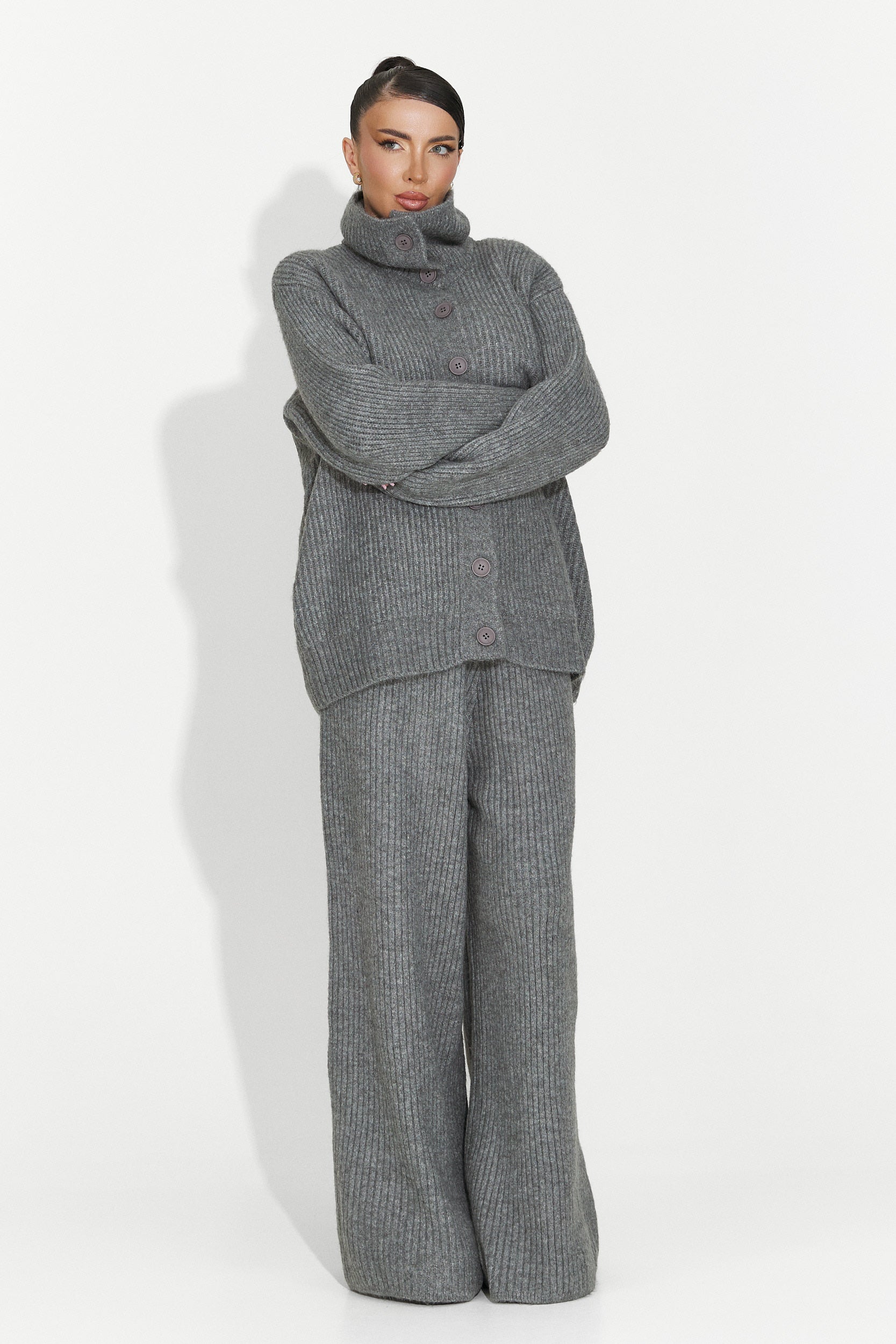 Codzienny Szary Garnitur Damski Verlia Bogas