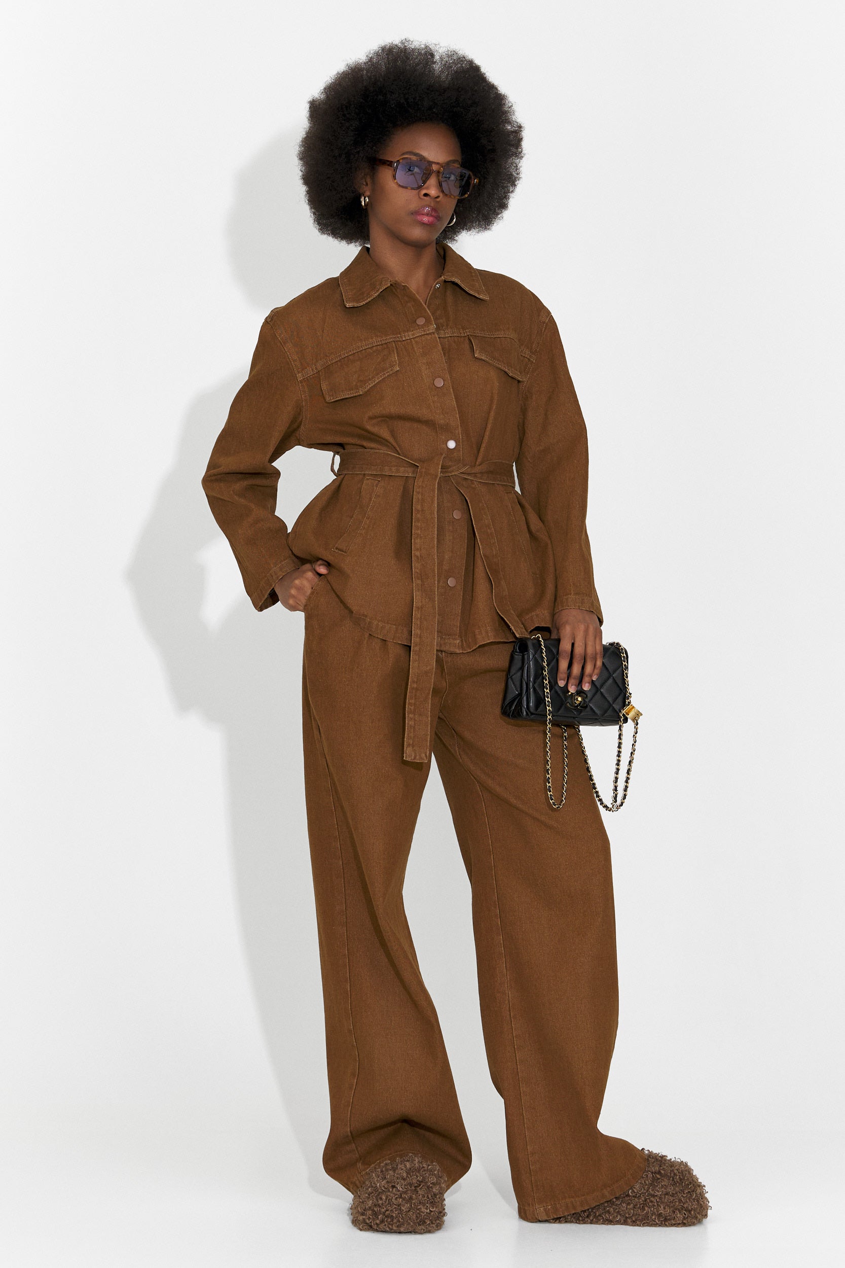 Codzienny Brązowy Garnitur Damski Isabele Bogas