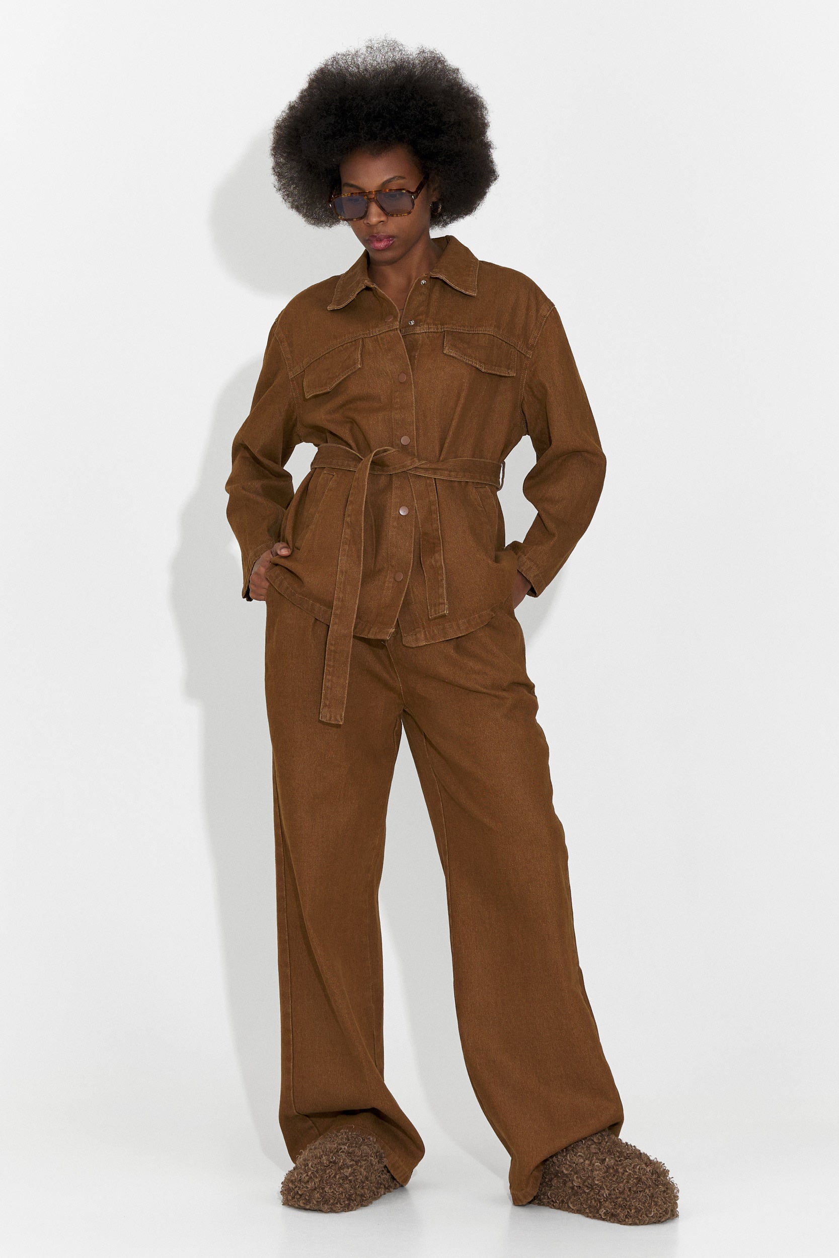 Codzienny Brązowy Garnitur Damski Isabele Bogas