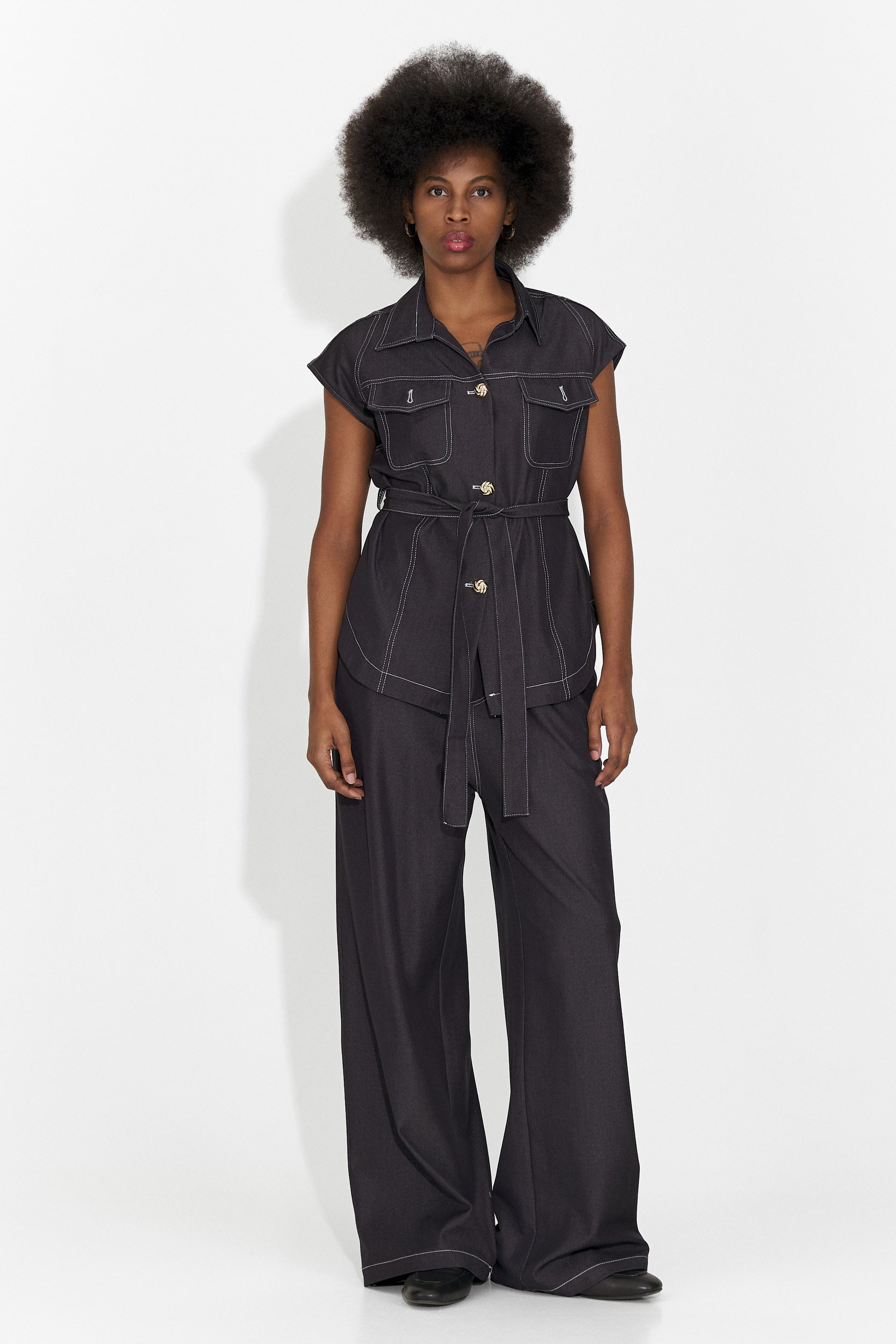 Czarny, codzienny garnitur dla kobiet Enolia Bogas