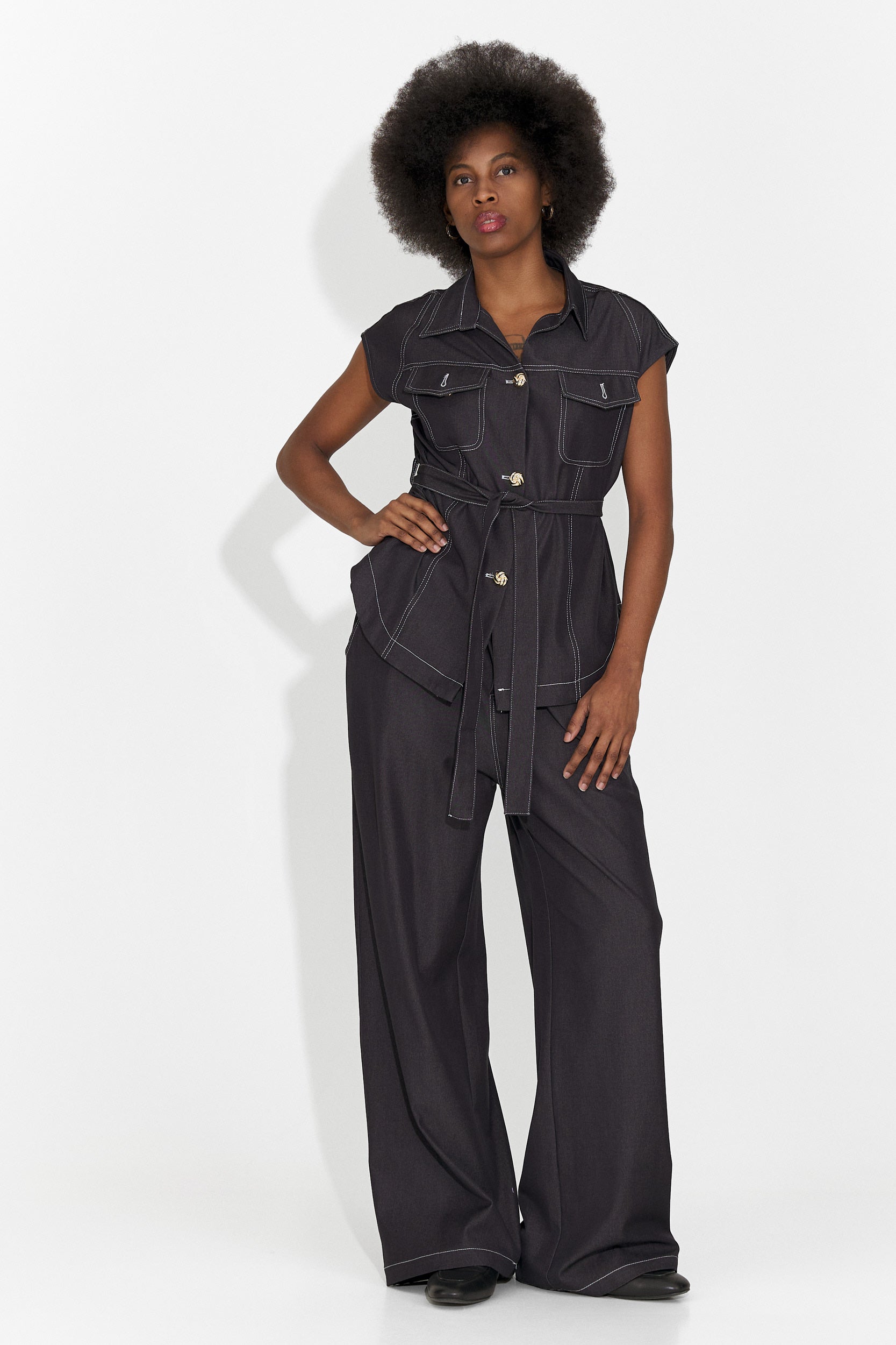 Czarny, codzienny garnitur dla kobiet Enolia Bogas