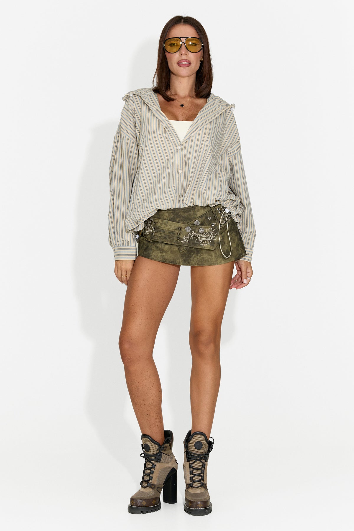 Damska spódnica casualowa khaki Versona Bogas