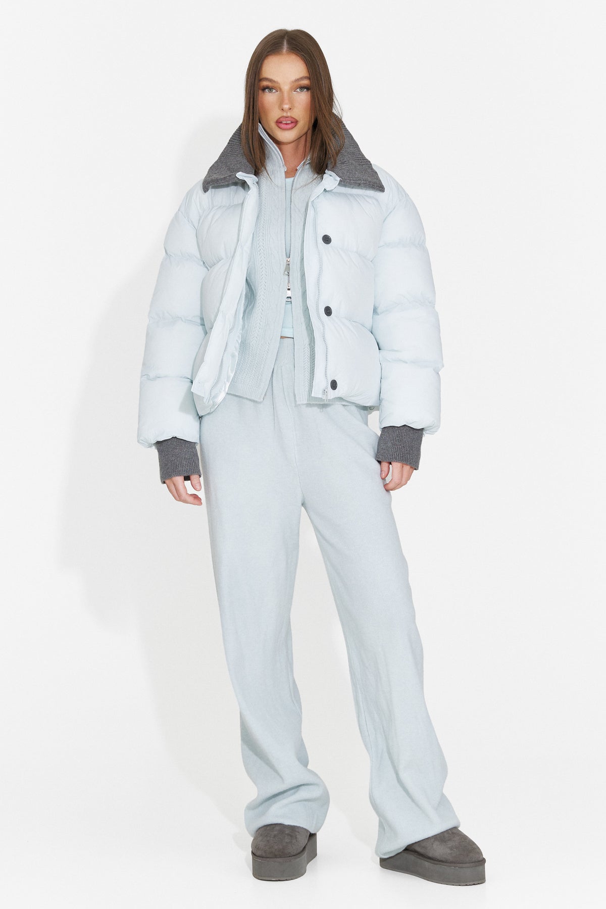 Geaca casual bleu Dynualia Bogas