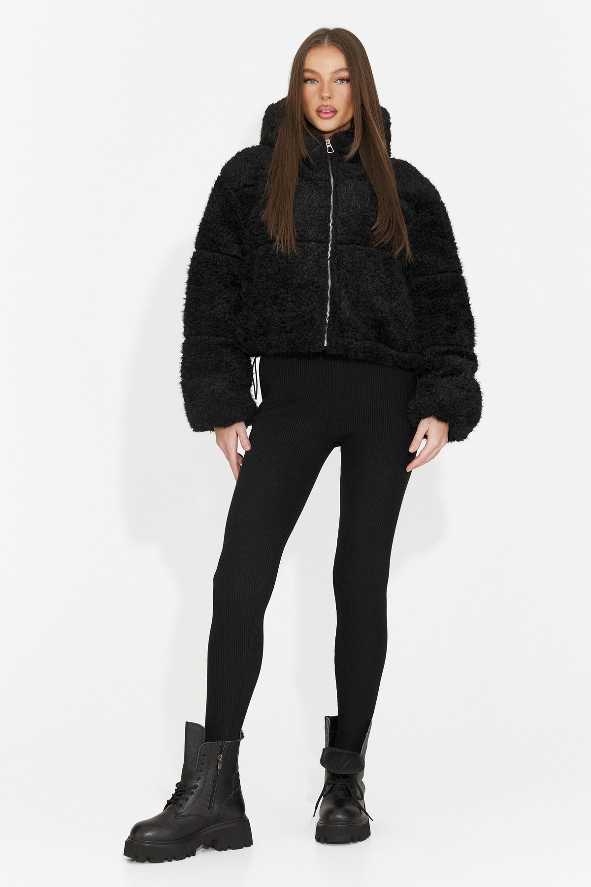Geaca casual neagra Derenoena Bogas