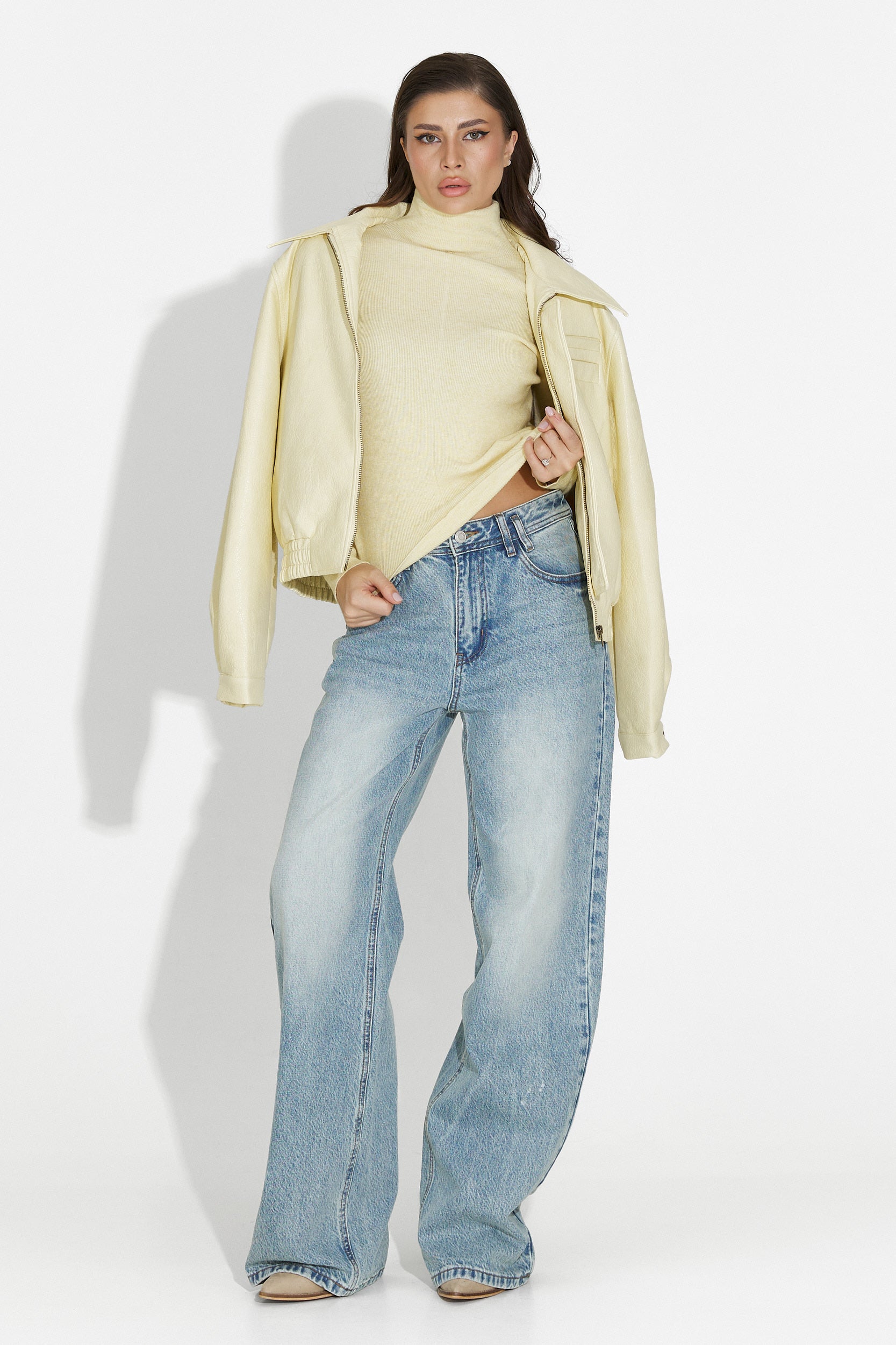 Lionia Bogas Casualowa Żółta Kurtka Damska