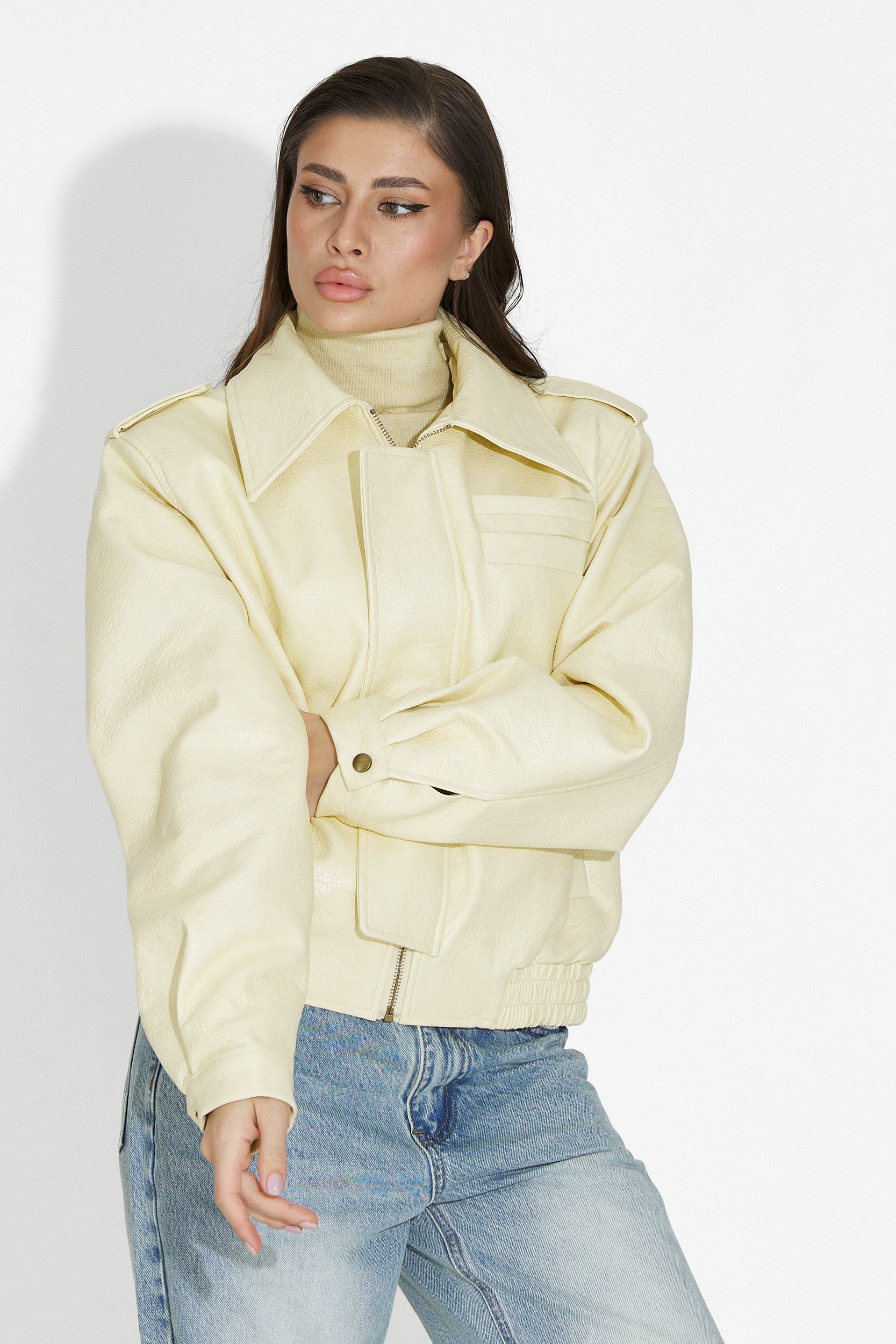 Lionia Bogas Casualowa Żółta Kurtka Damska