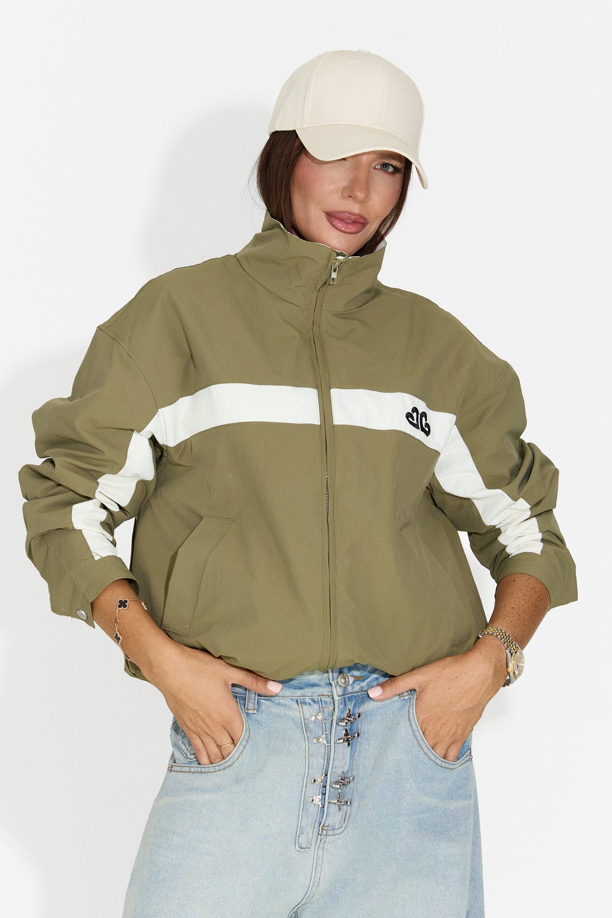 Damska kurtka casualowa khaki Zoerina Bogas